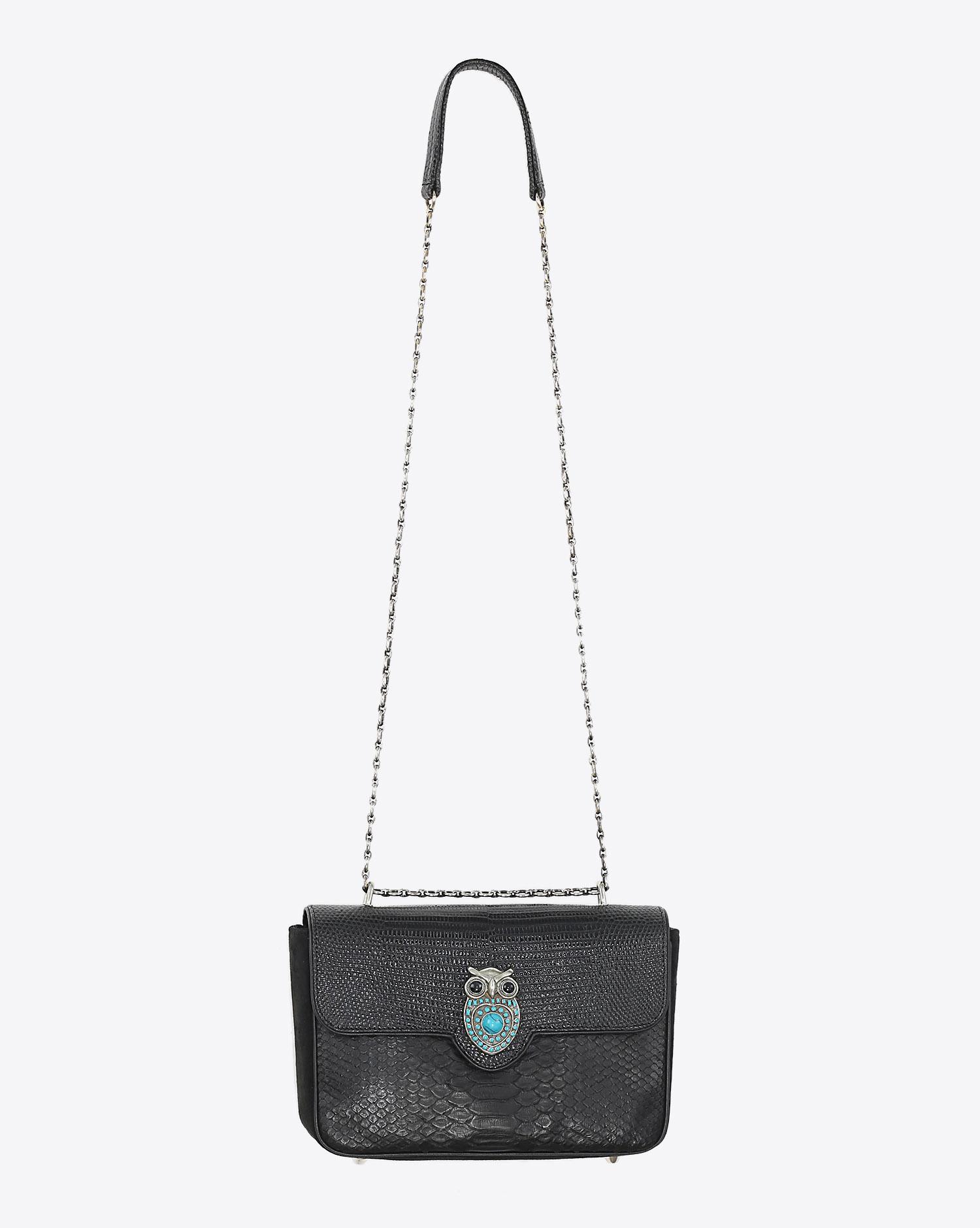 Claris Virot Sac Python Big Ava - Owl Noir  