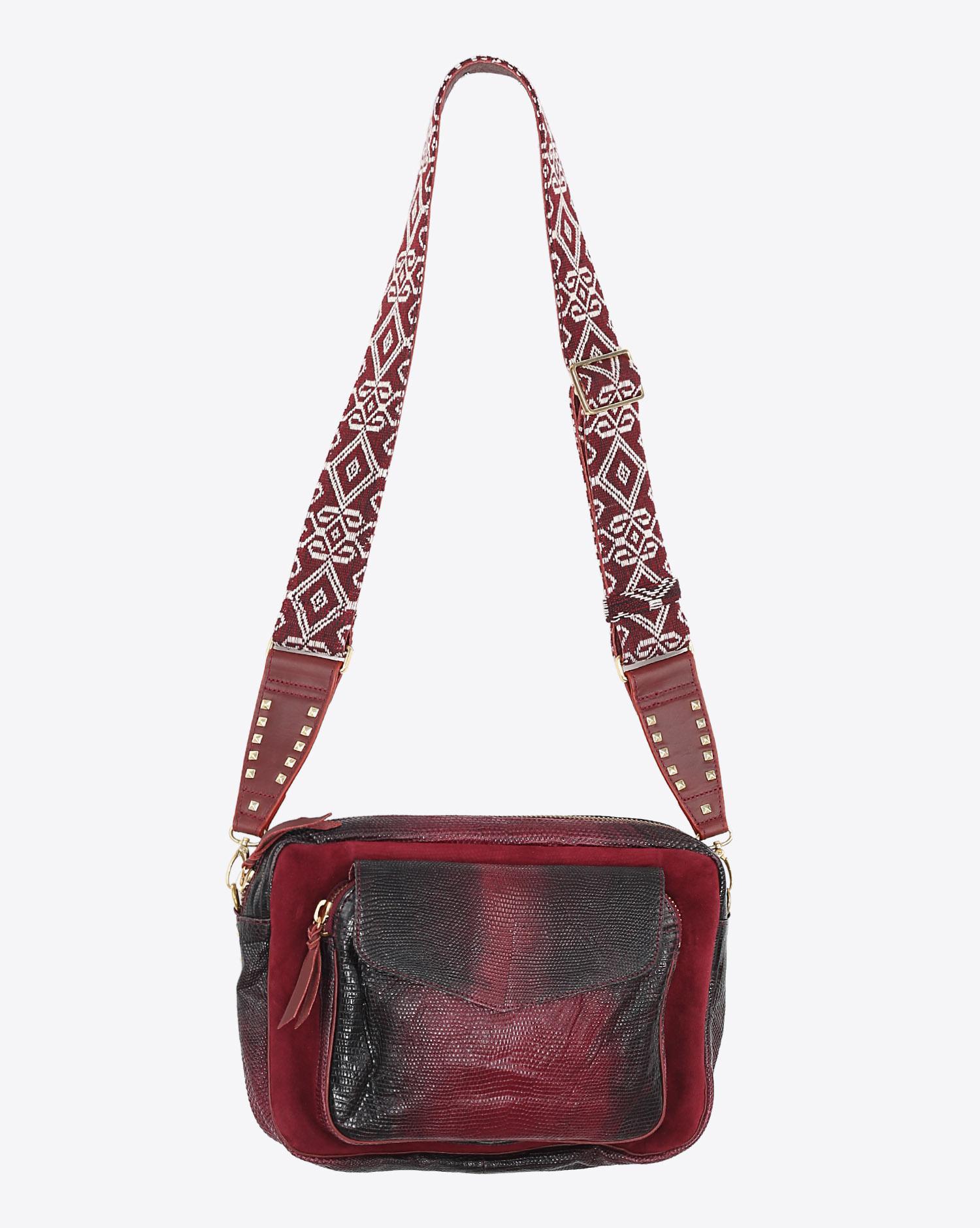 Claris Virot Sac Python Jumbo Charly - Tricolore Bordeaux avec bandouliere  