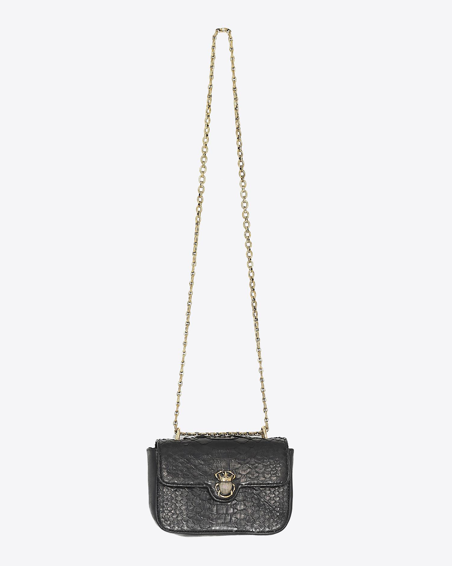 Produit Claris Virot Sac Python Mini Ava Beatle - Noir 