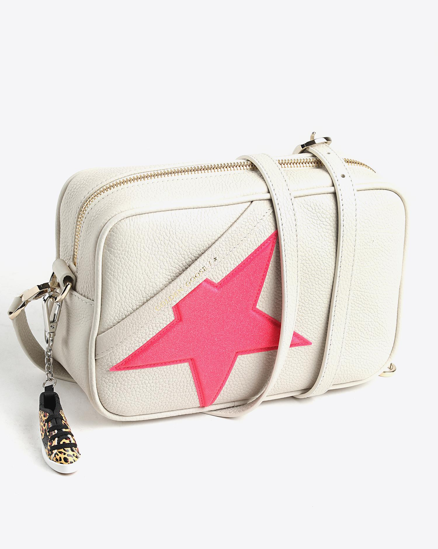 Golden Goose Accessoires Collection Star Bag blanc &eacute;toile rose  