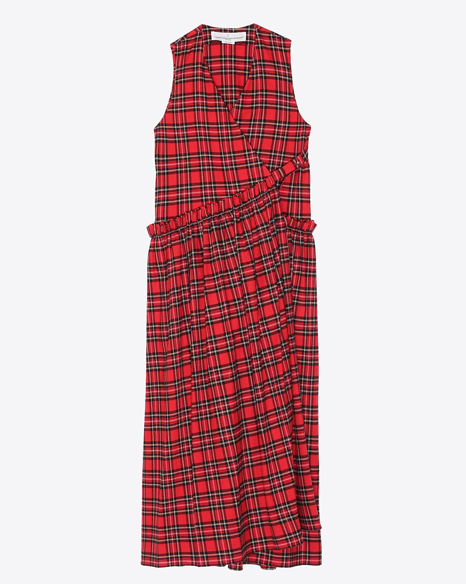 Golden Goose Vêtements Collection Dress Alba - Red Black Check  