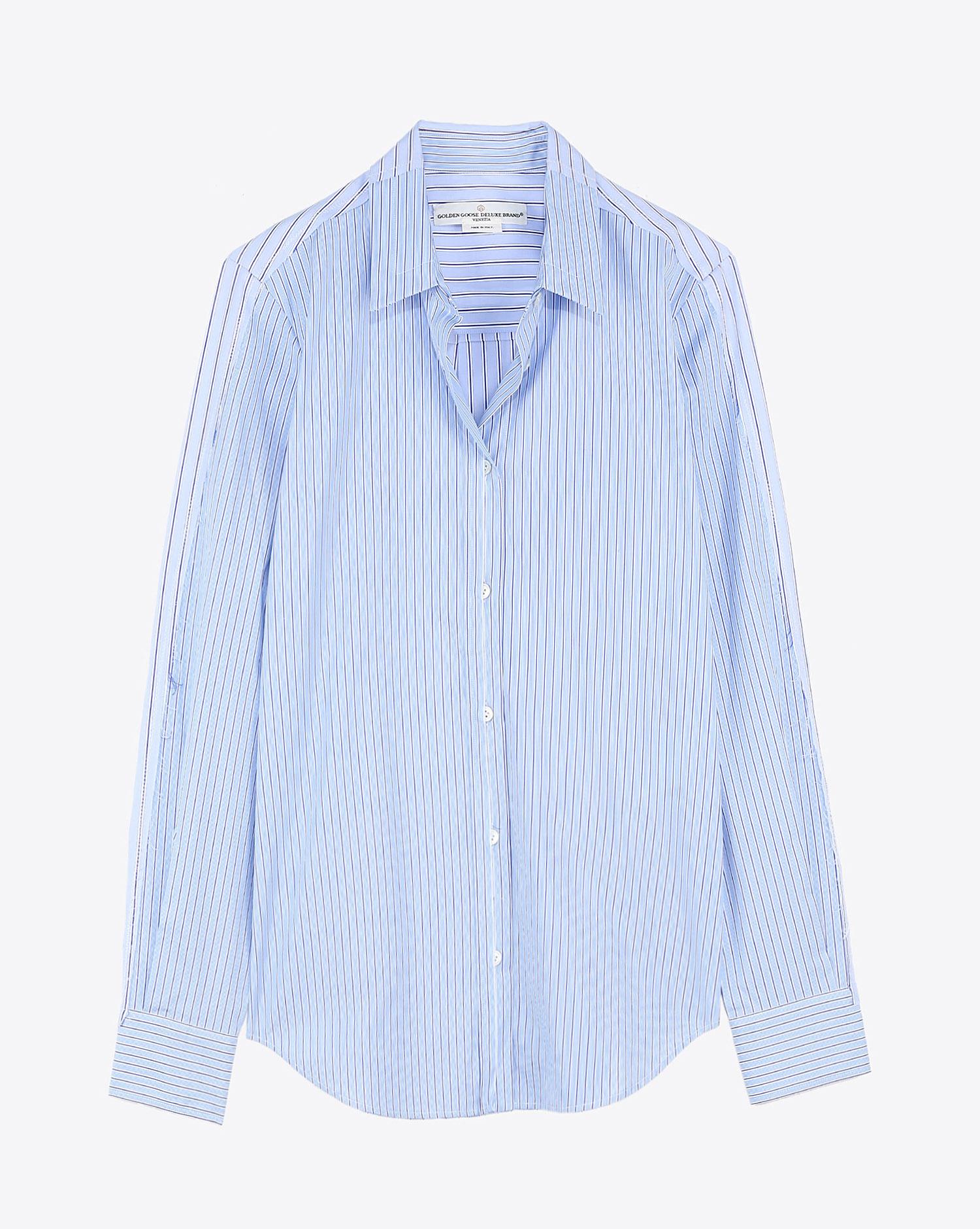 Golden Goose Vêtements Pré-Collection Shirt Golden - Light Blue Stripes   