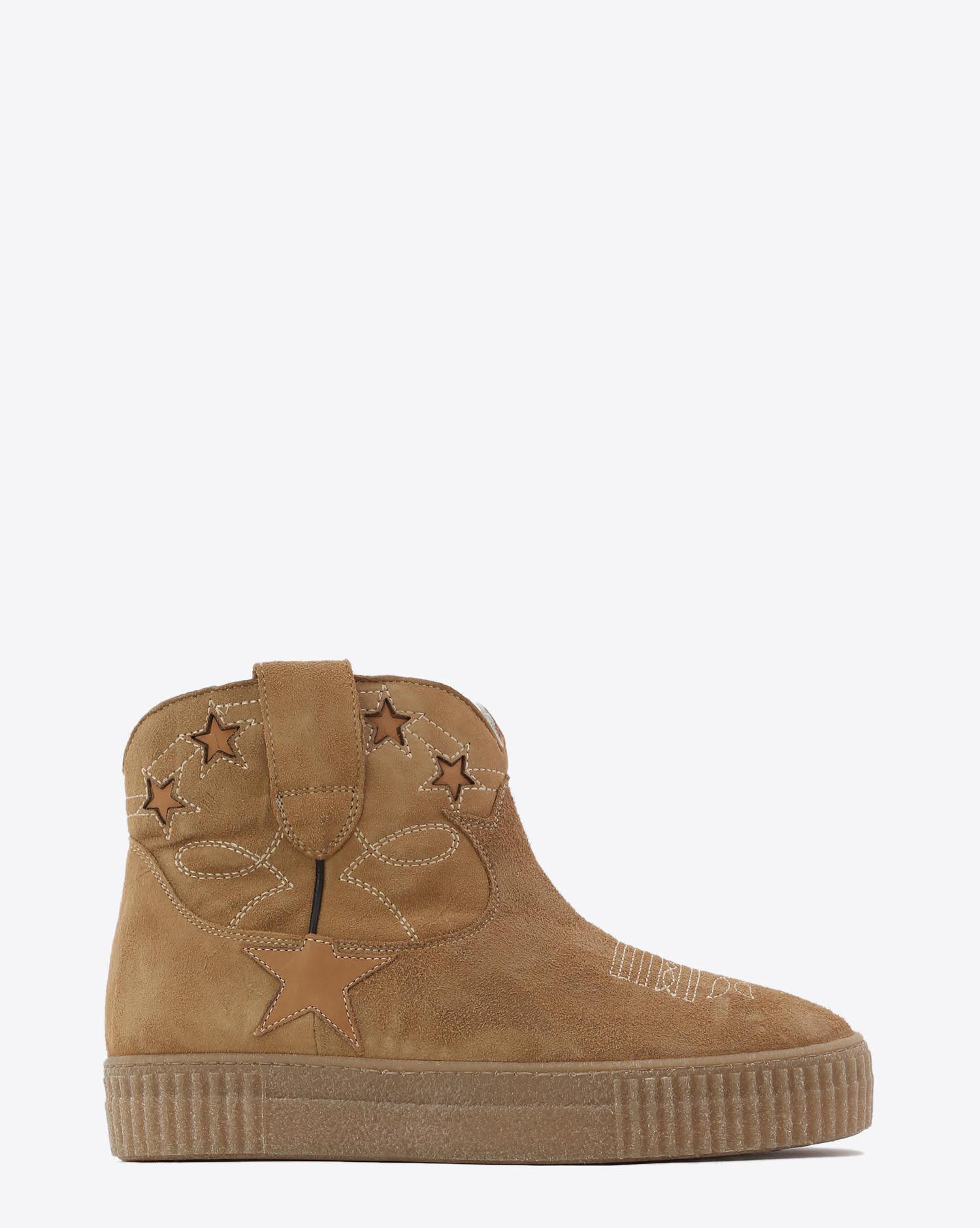 Golden Goose Woman Chaussures Collection Boots Sneak Slow - Camel Suede Shearling  