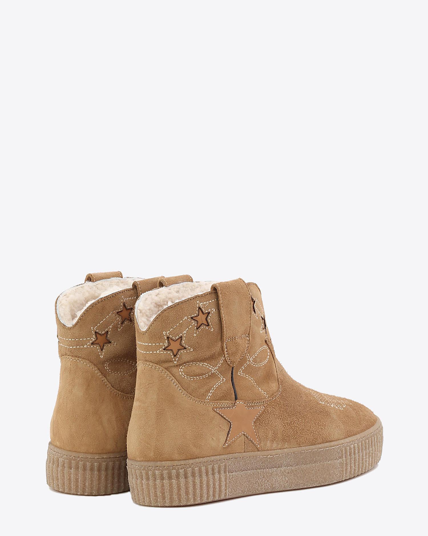 Golden Goose Woman Chaussures Collection Boots Sneak Slow - Camel Suede Shearling  