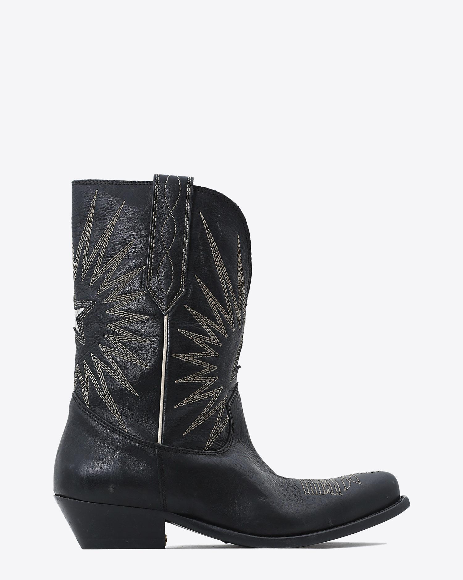 Golden Goose Woman Chaussures Collection Boots Wish Star Low - Black Leather   