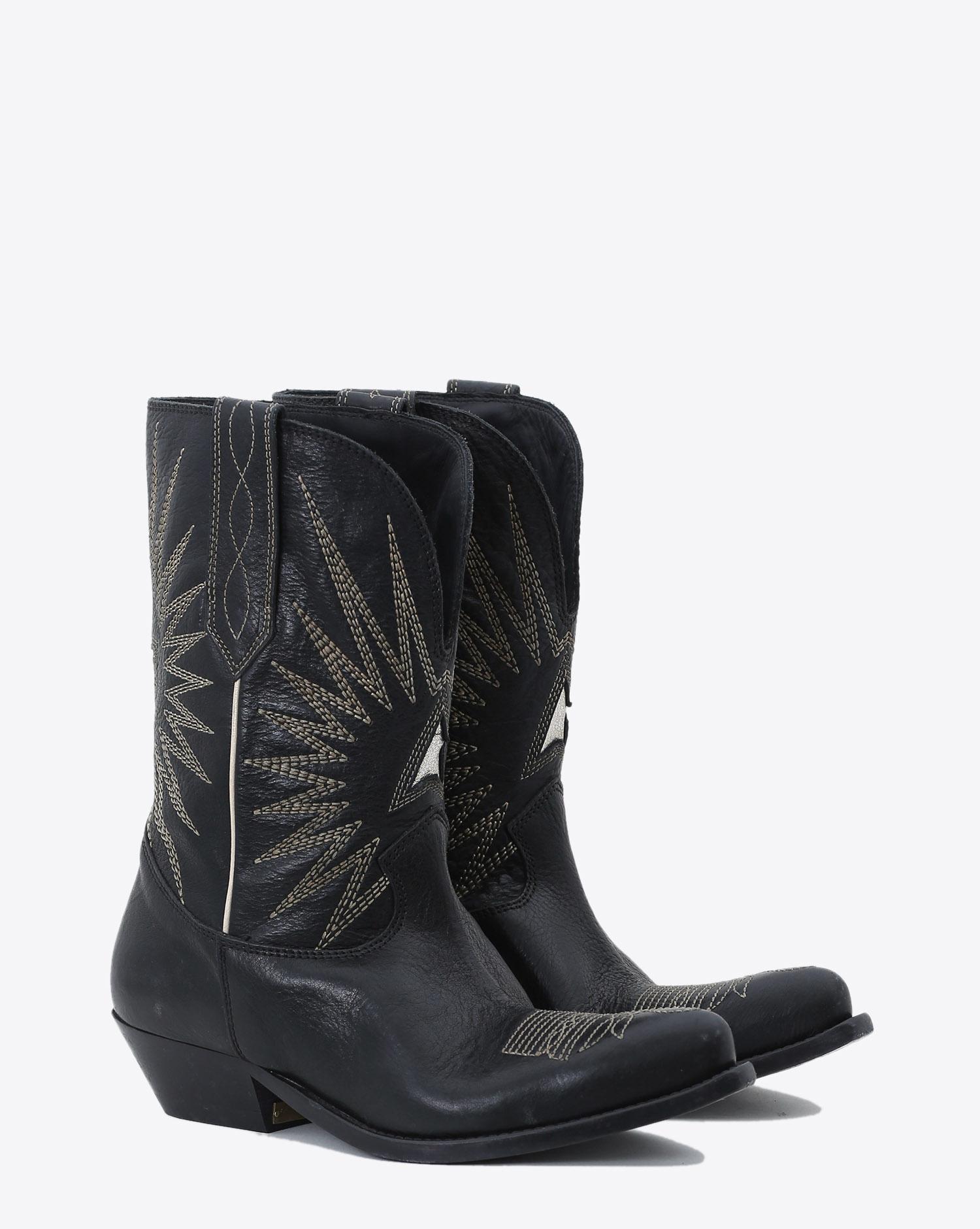 Golden Goose Woman Chaussures Collection Boots Wish Star Low - Black Leather   