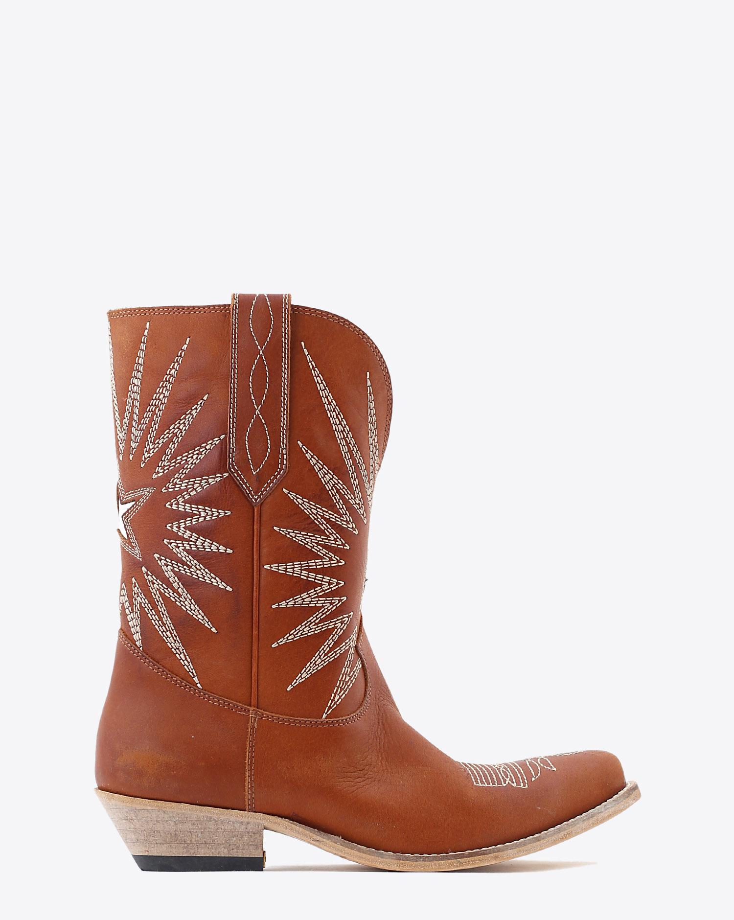 Golden Goose Woman Chaussures Collection Boots Wish Star Low - Cuoio Leather   