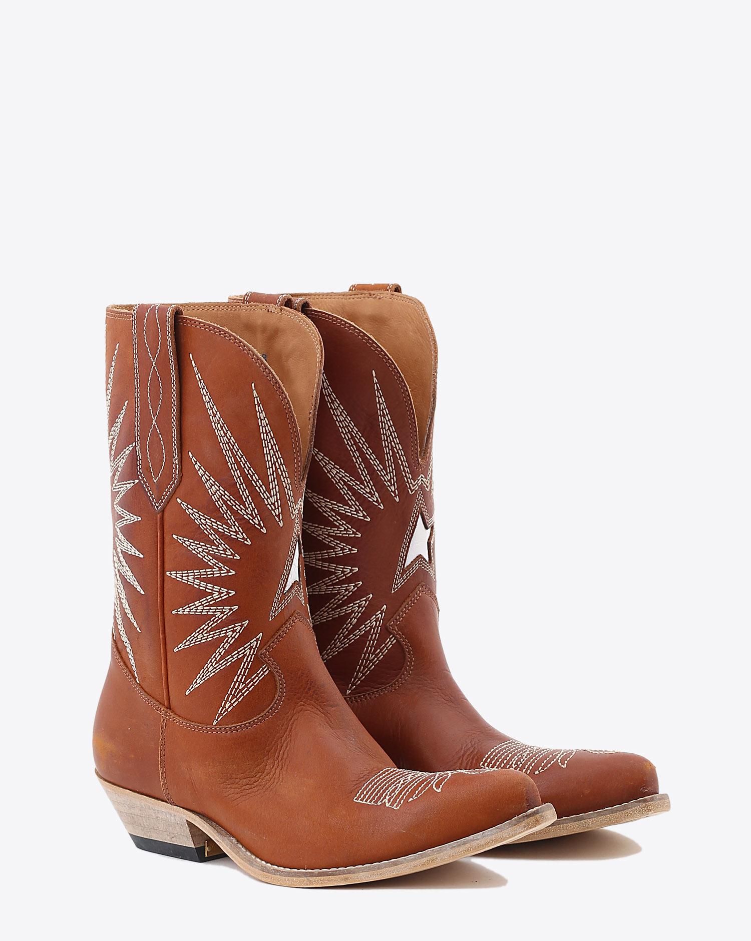 Golden Goose Woman Chaussures Collection Boots Wish Star Low - Cuoio Leather   