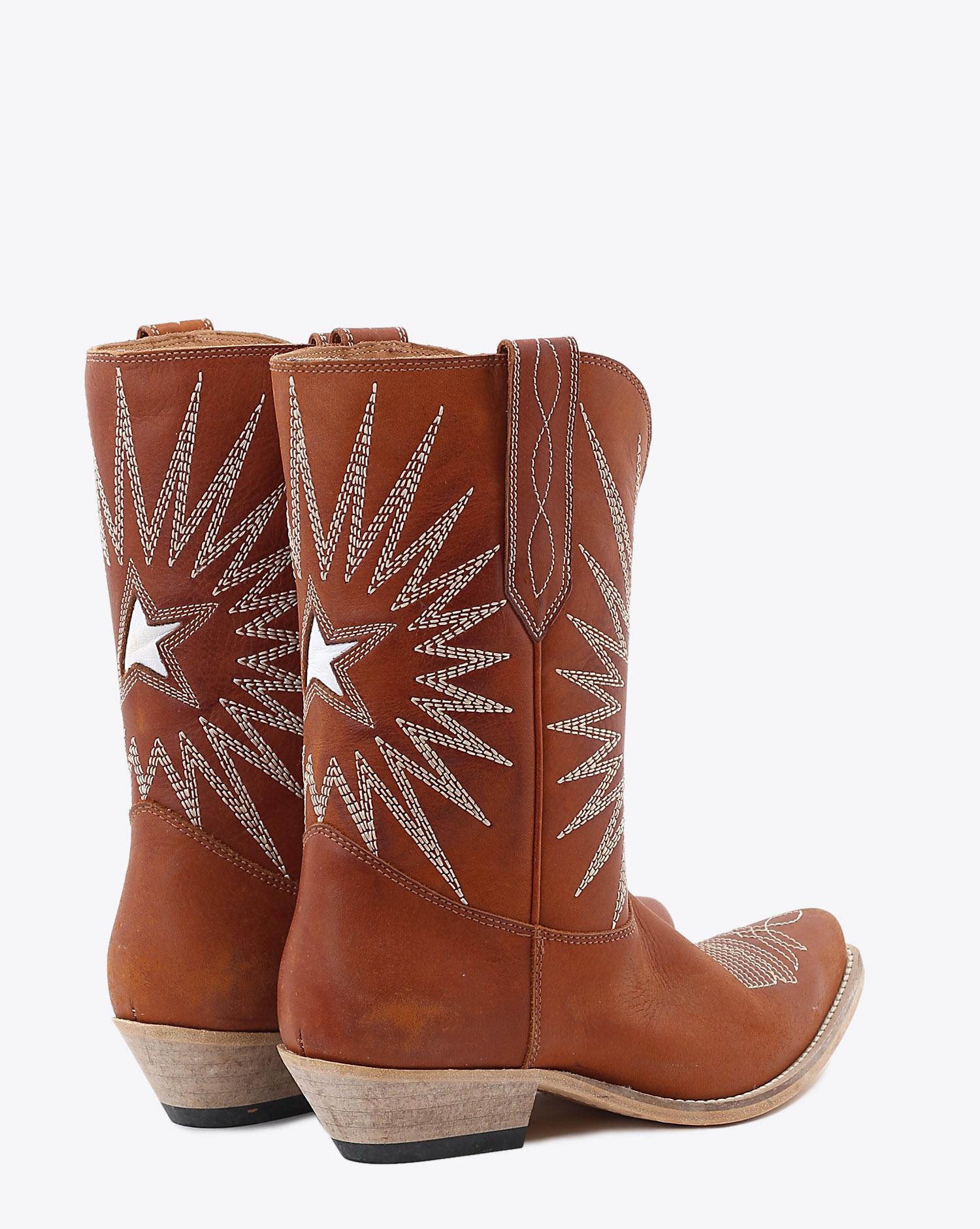 Golden Goose Woman Chaussures Collection Boots Wish Star Low - Cuoio Leather   