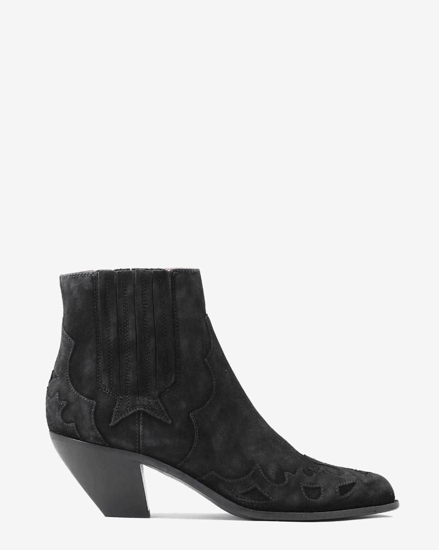Golden Goose Woman Chaussures Pré-Collection Boots Sunset Flowers - Black Suede   
