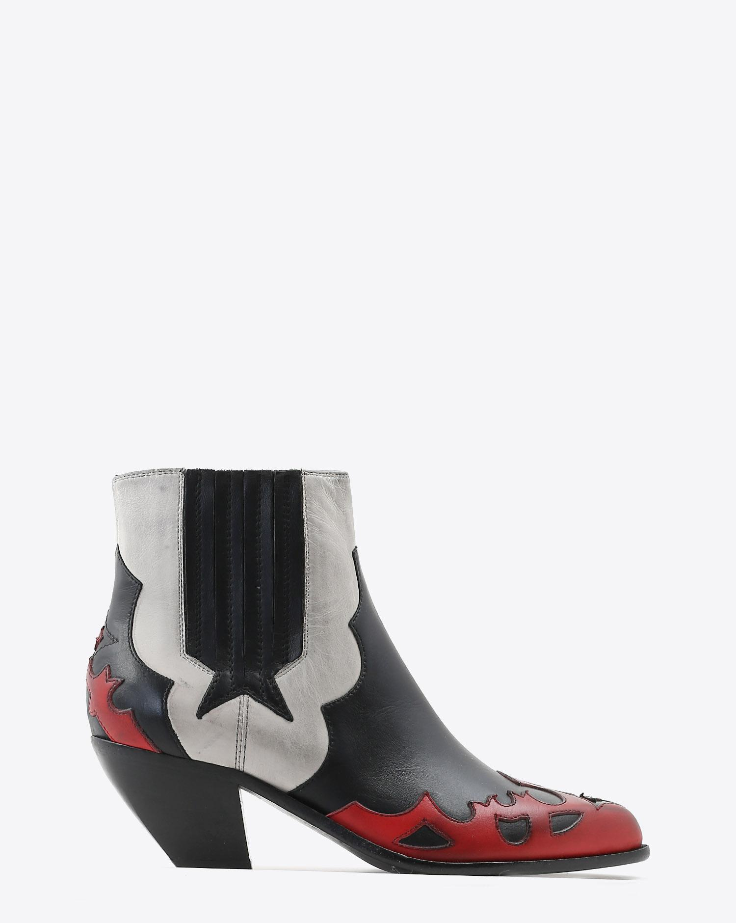 Golden Goose Woman Chaussures Pré-Collection Boots Sunset Flowers - White - Red - Black  