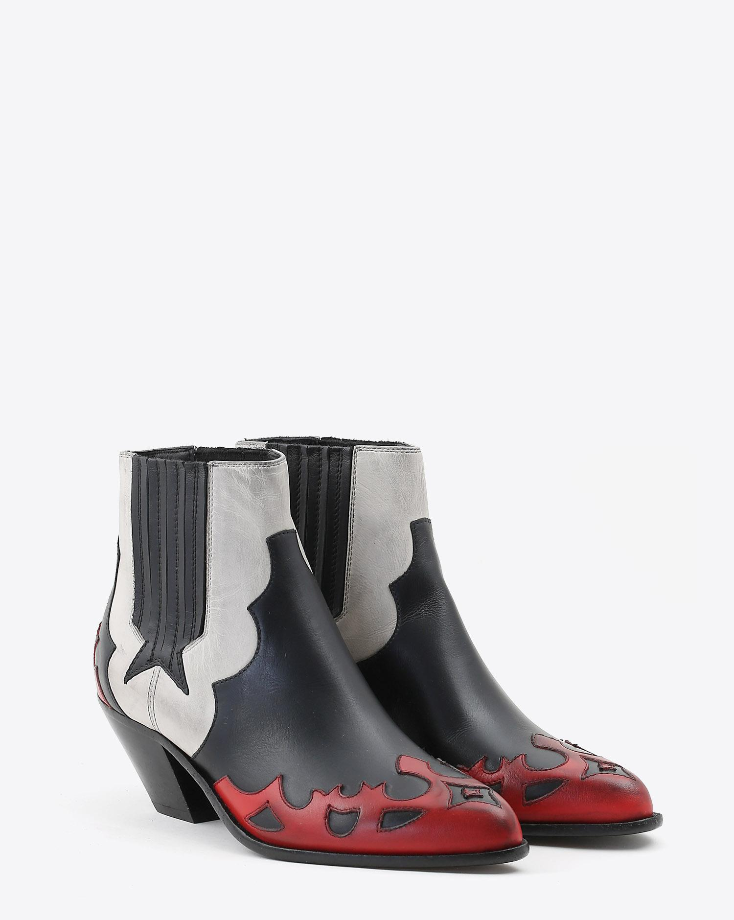 Golden Goose Woman Chaussures Pré-Collection Boots Sunset Flowers - White - Red - Black  