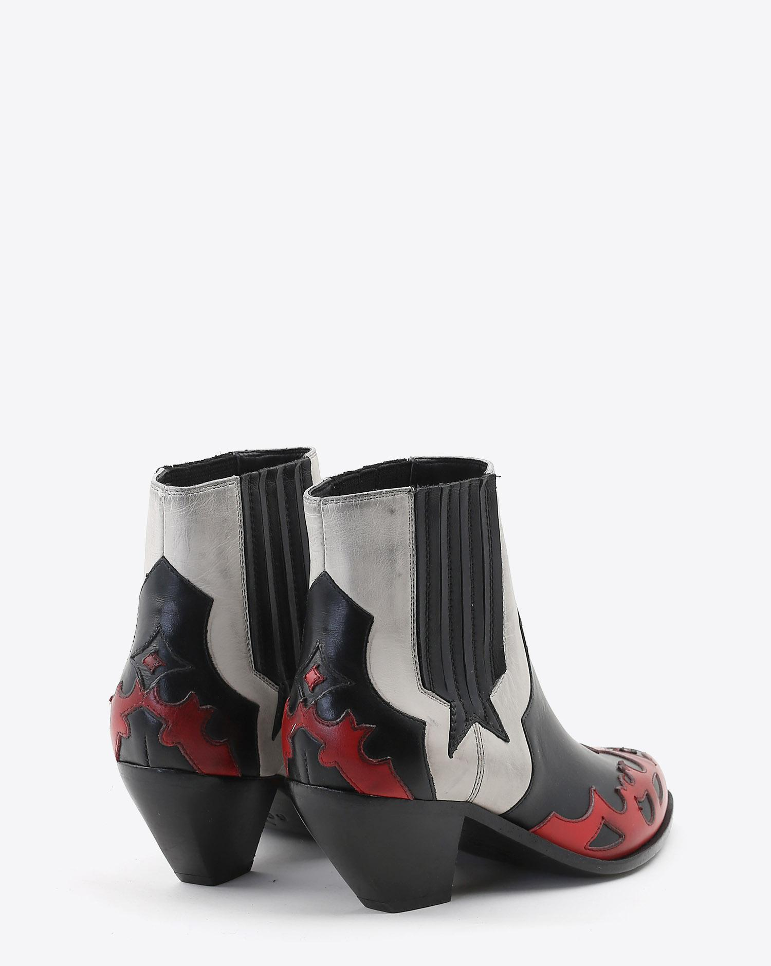Golden Goose Woman Chaussures Pré-Collection Boots Sunset Flowers - White - Red - Black  
