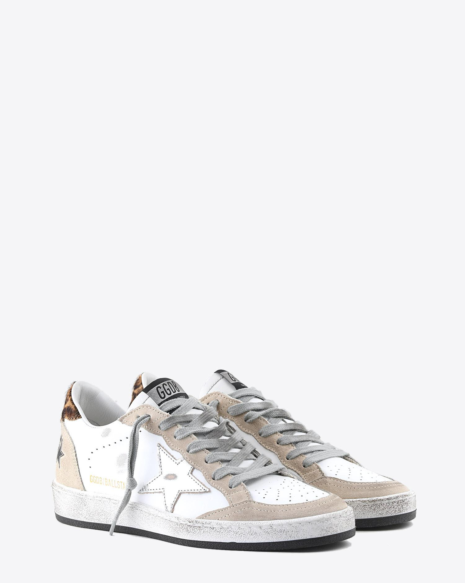 Golden Goose Woman Collection Sneakers Ball Star - Pearl Suede - Horsy - Silver Laminated Star  