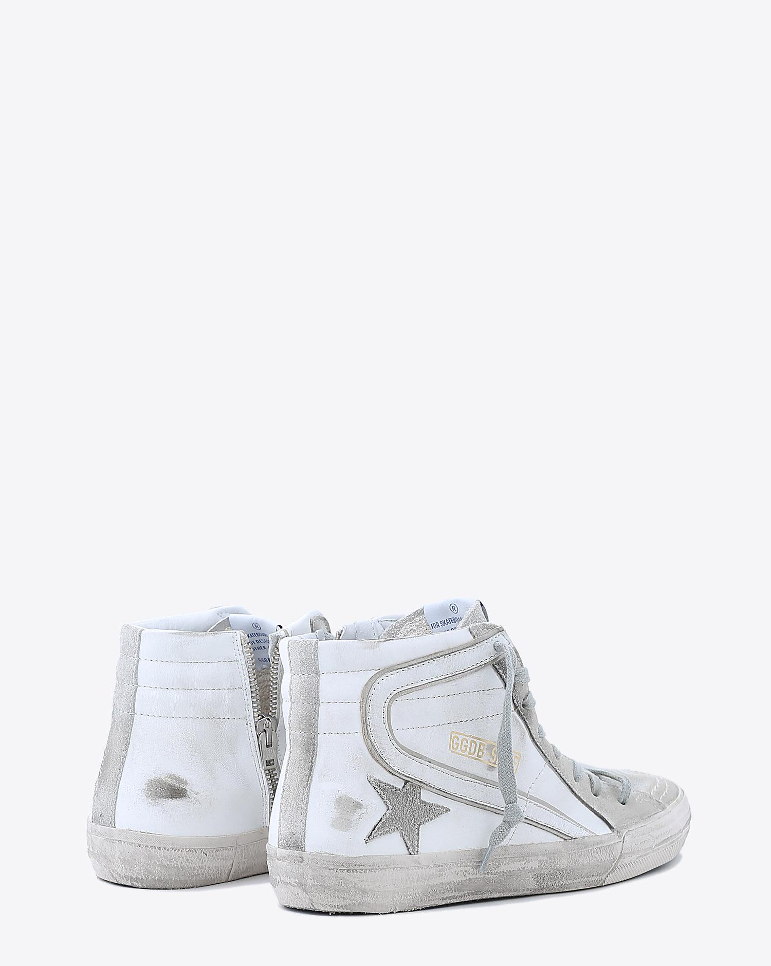 Golden Goose Sneakers femme Slide White Leather. Dos.  