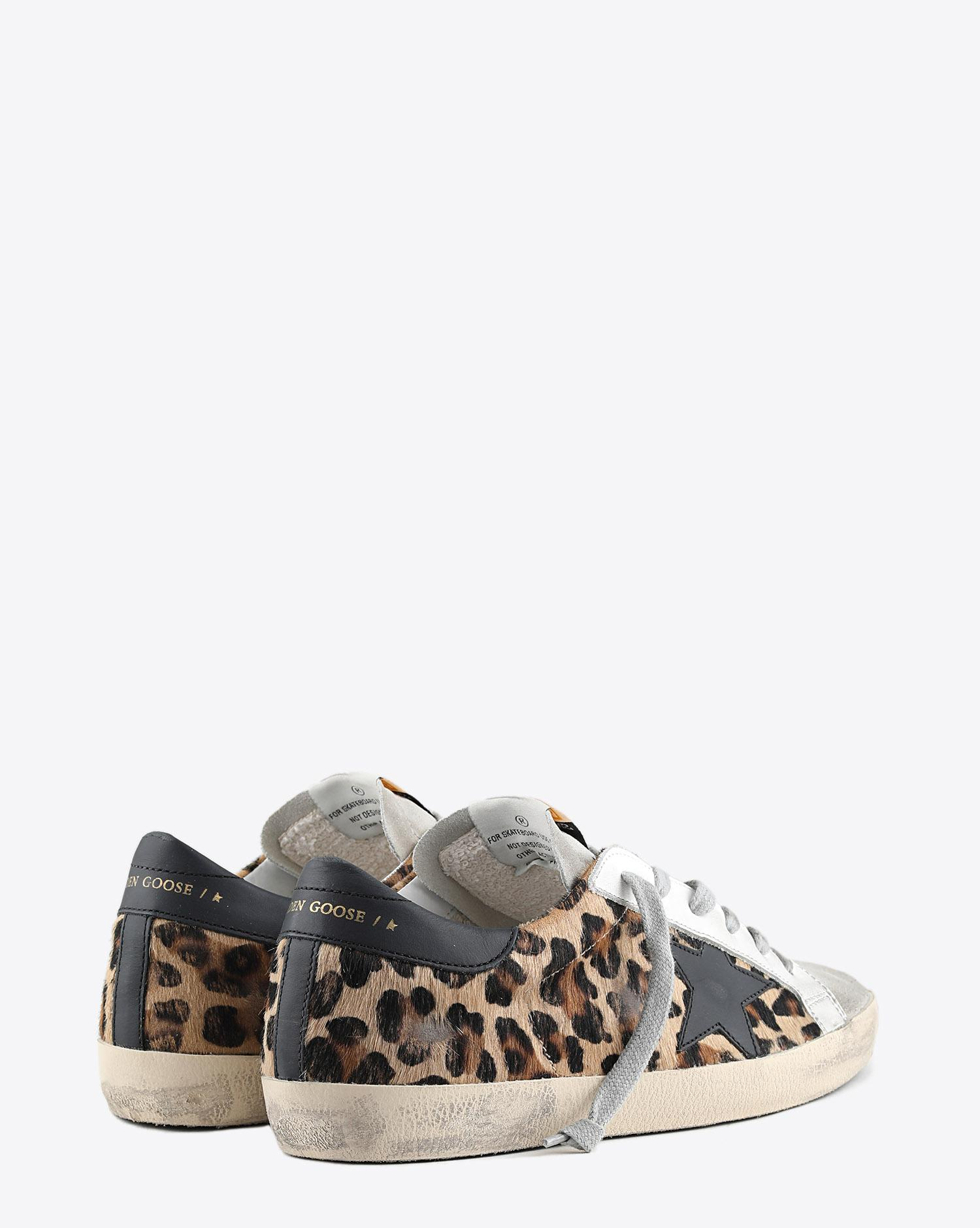 Golden Goose Woman Permanent Sneakers Superstar Pony léopard 80189 