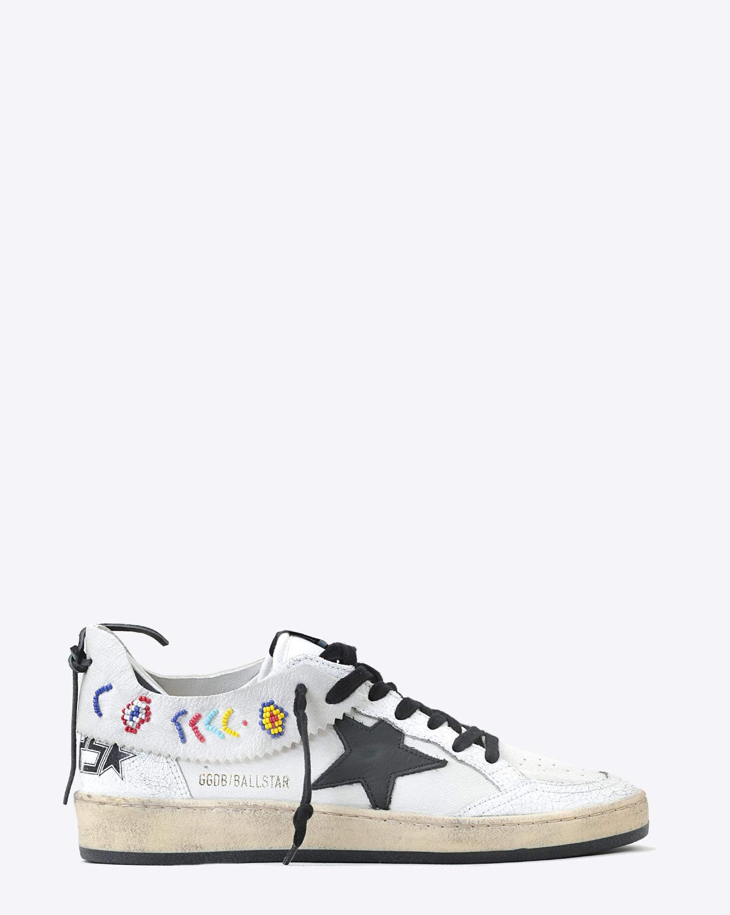Golden Goose Woman Pré-Collection Sneakers Ball Star - White Leather - Beads 