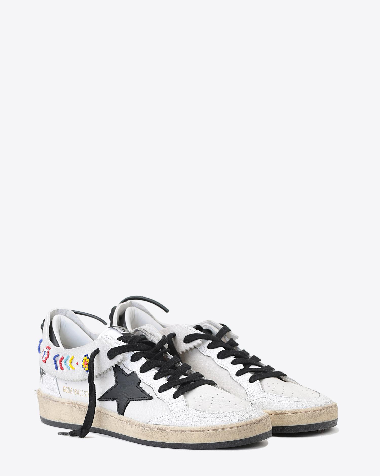 Golden Goose Woman Pré-Collection Sneakers Ball Star - White Leather - Beads 