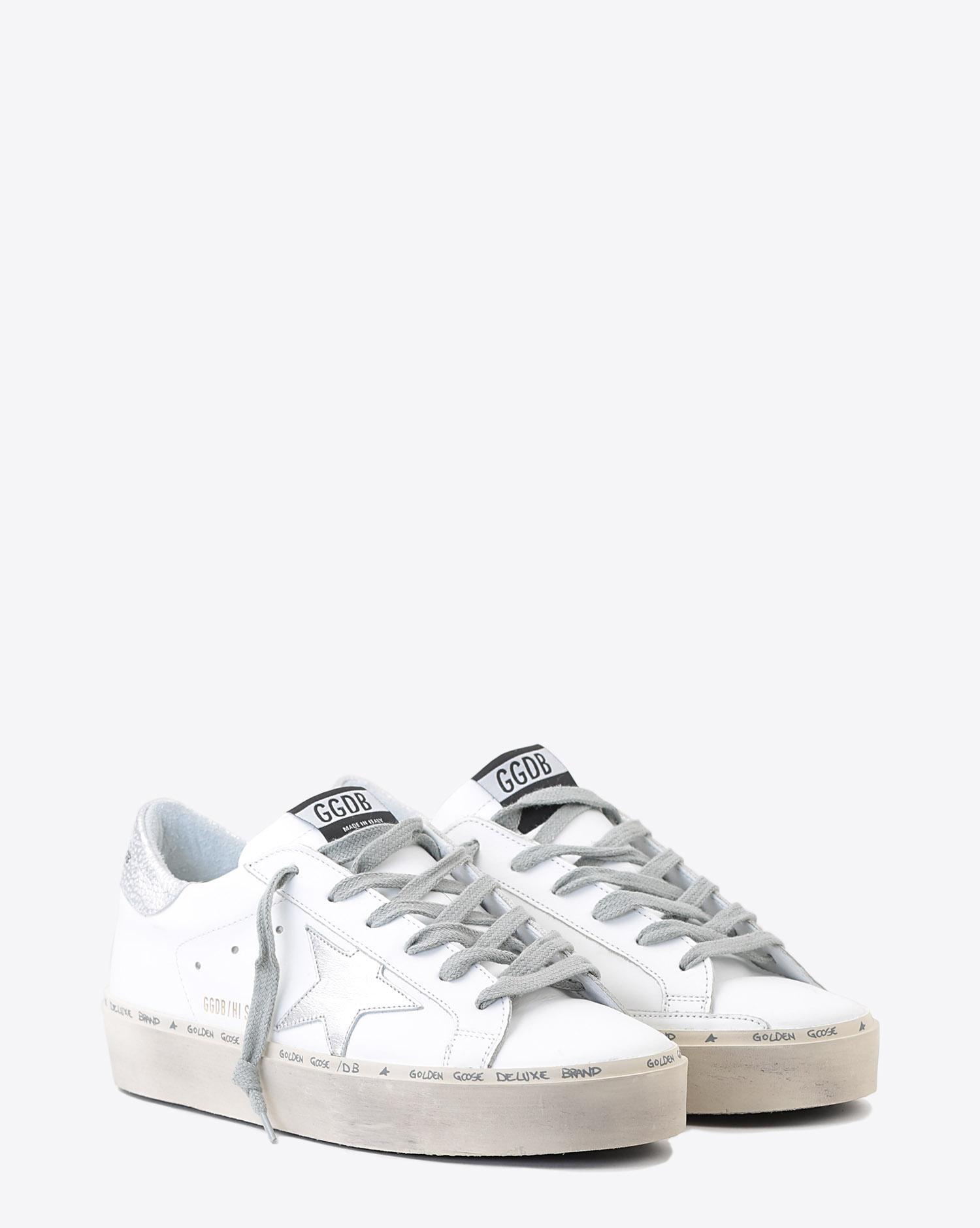 Golden Goose Woman Pré-Collection Sneakers Hi Star- White Leather - Shiny Star  