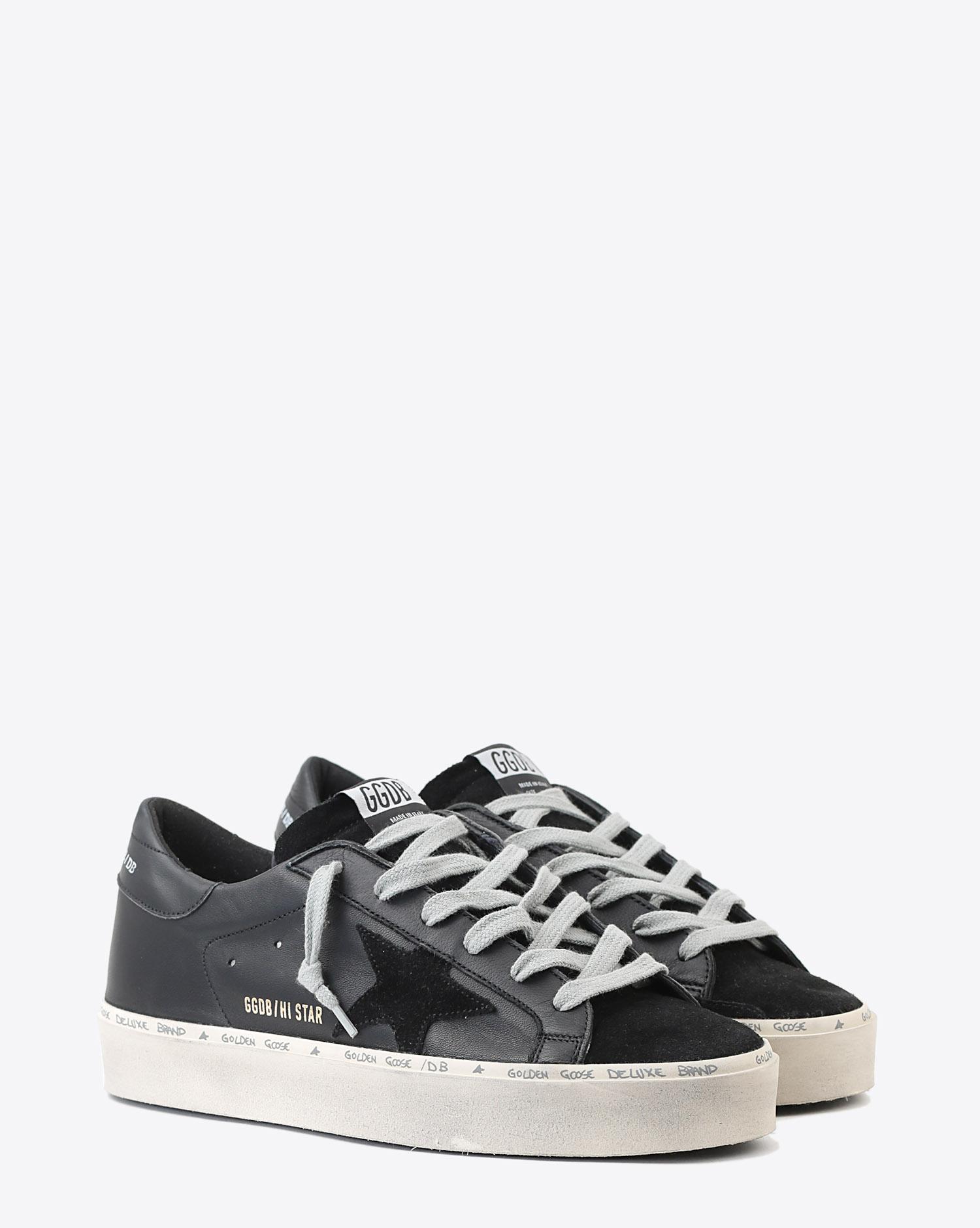 Golden Goose Woman Pré-Collection Sneakers Hi Star - Black Nappa - Suede Star  