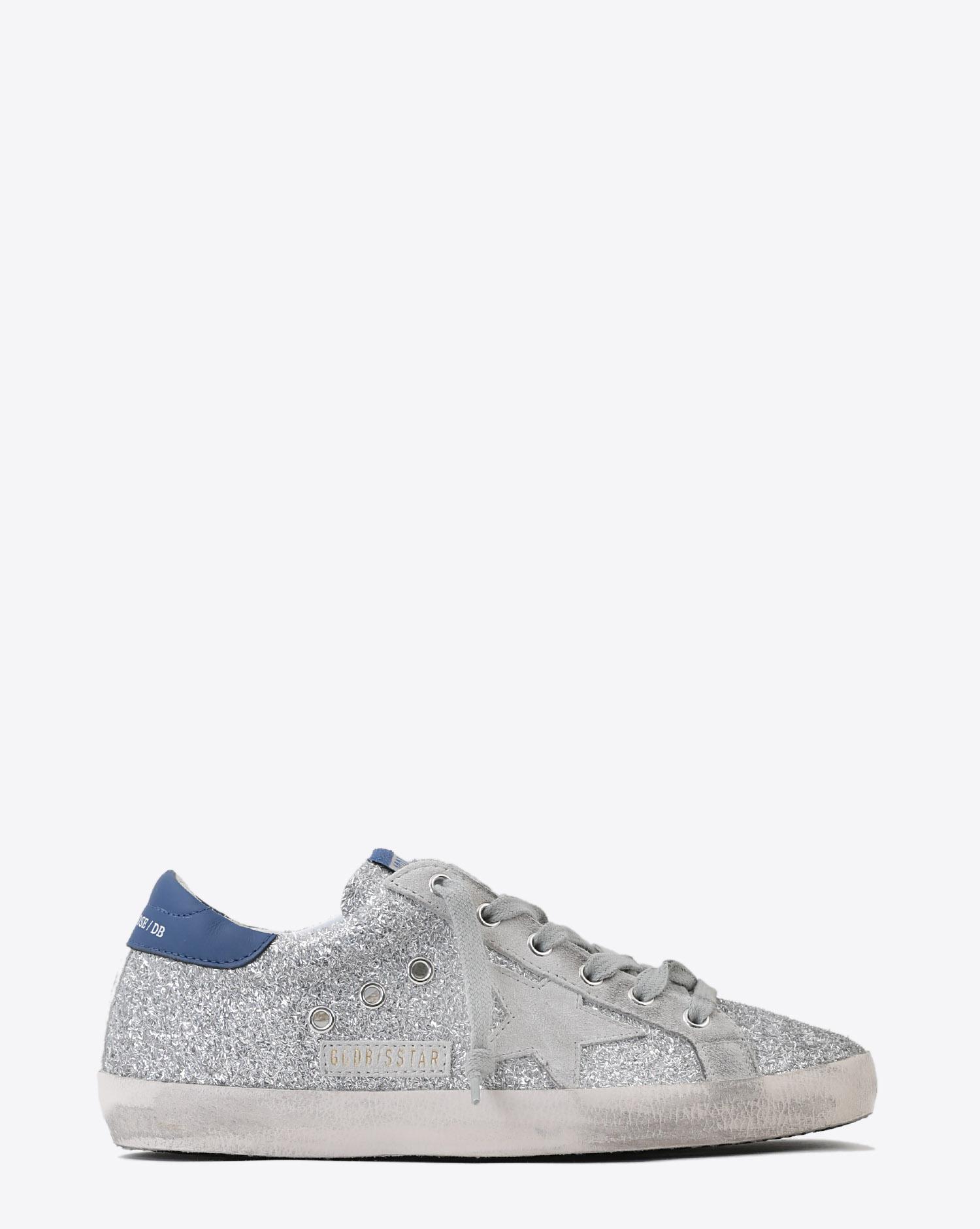 Golden Goose Woman Pré-Collection Sneakers Superstar - Silver Glitter Blue- Ice Star  