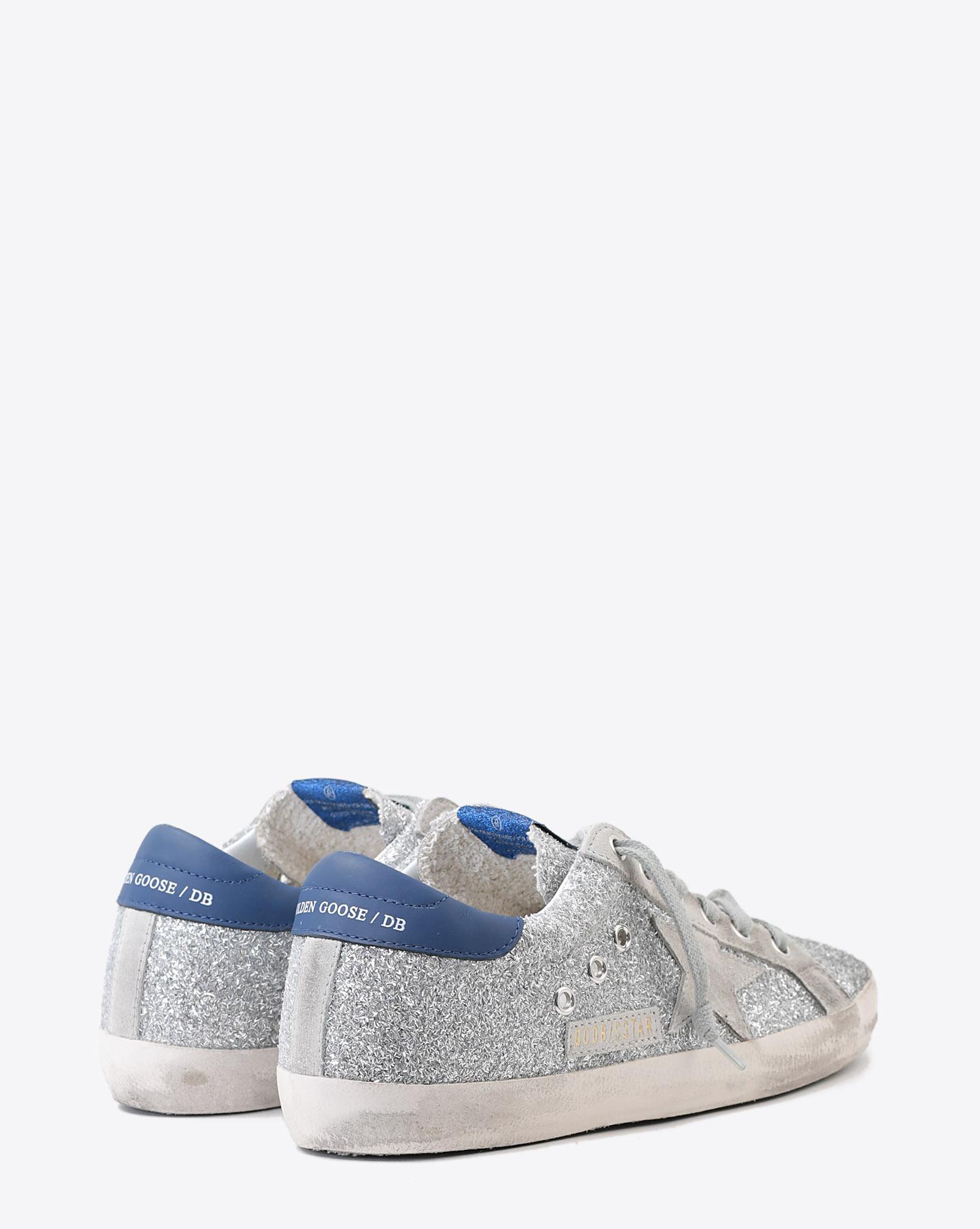 Golden Goose Woman Pré-Collection Sneakers Superstar - Silver Glitter Blue- Ice Star  