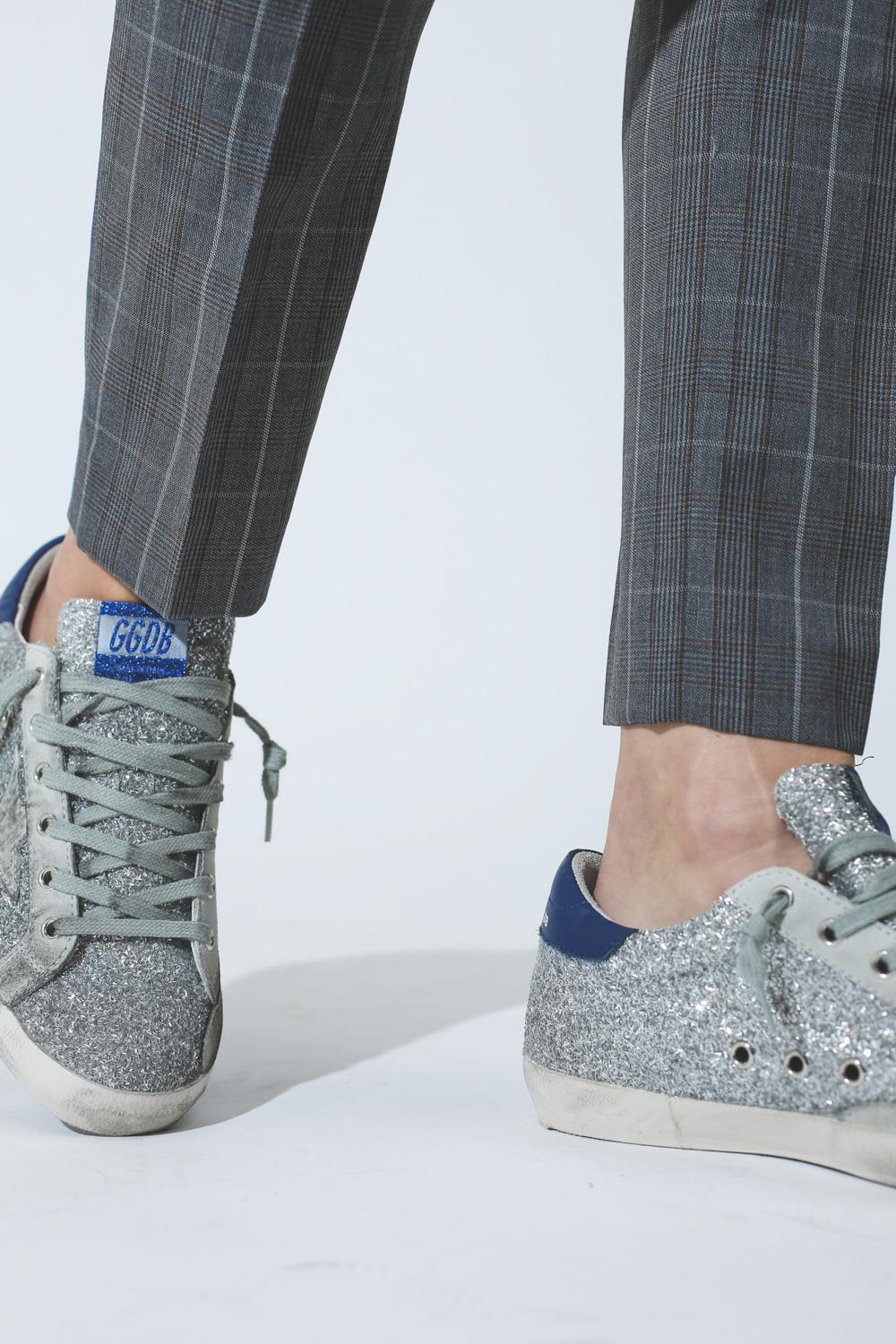 Golden Goose Woman Pré-Collection Sneakers Superstar - Silver Glitter Blue- Ice Star  