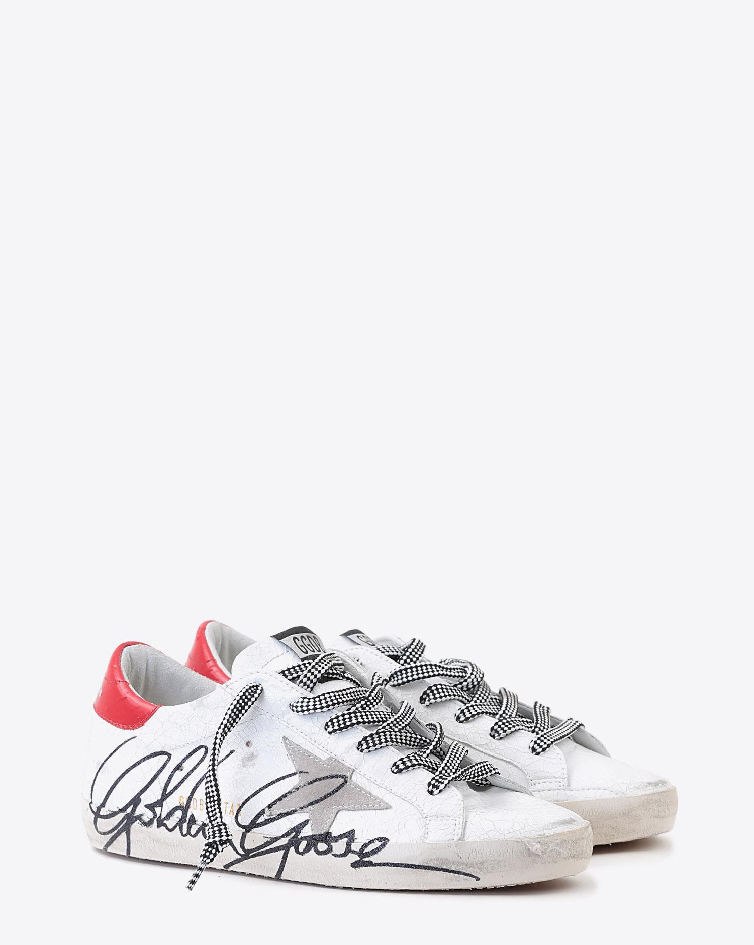 Golden Goose Woman Pré-Collection Sneakers Superstar - White Patent Crack- Ice Star  
