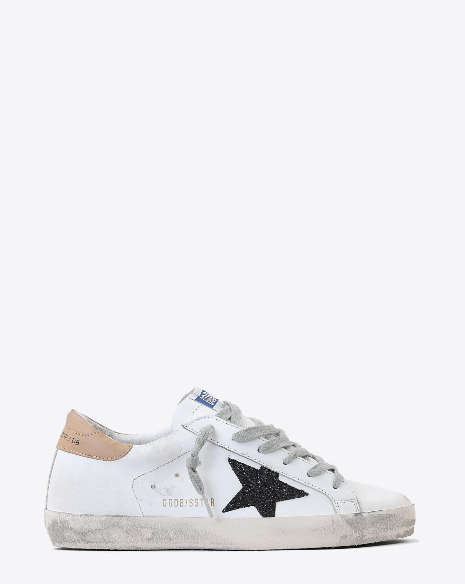 Golden Goose Woman Pré-Collection Sneakers Superstar - White Sand - Black Glitter  