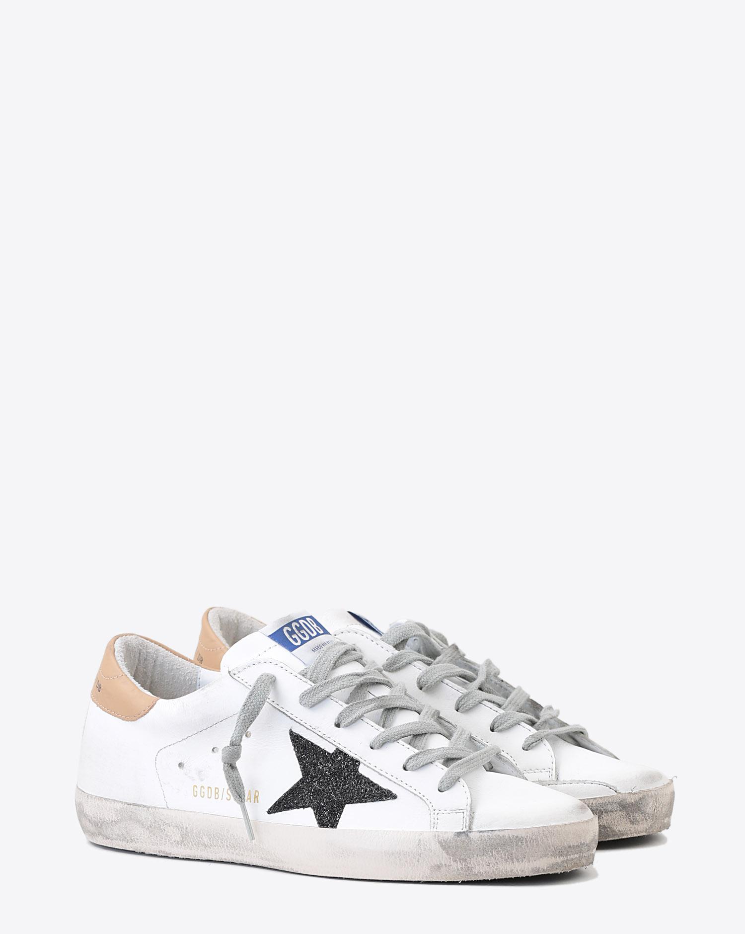 Golden Goose Woman Pré-Collection Sneakers Superstar - White Sand - Black Glitter  
