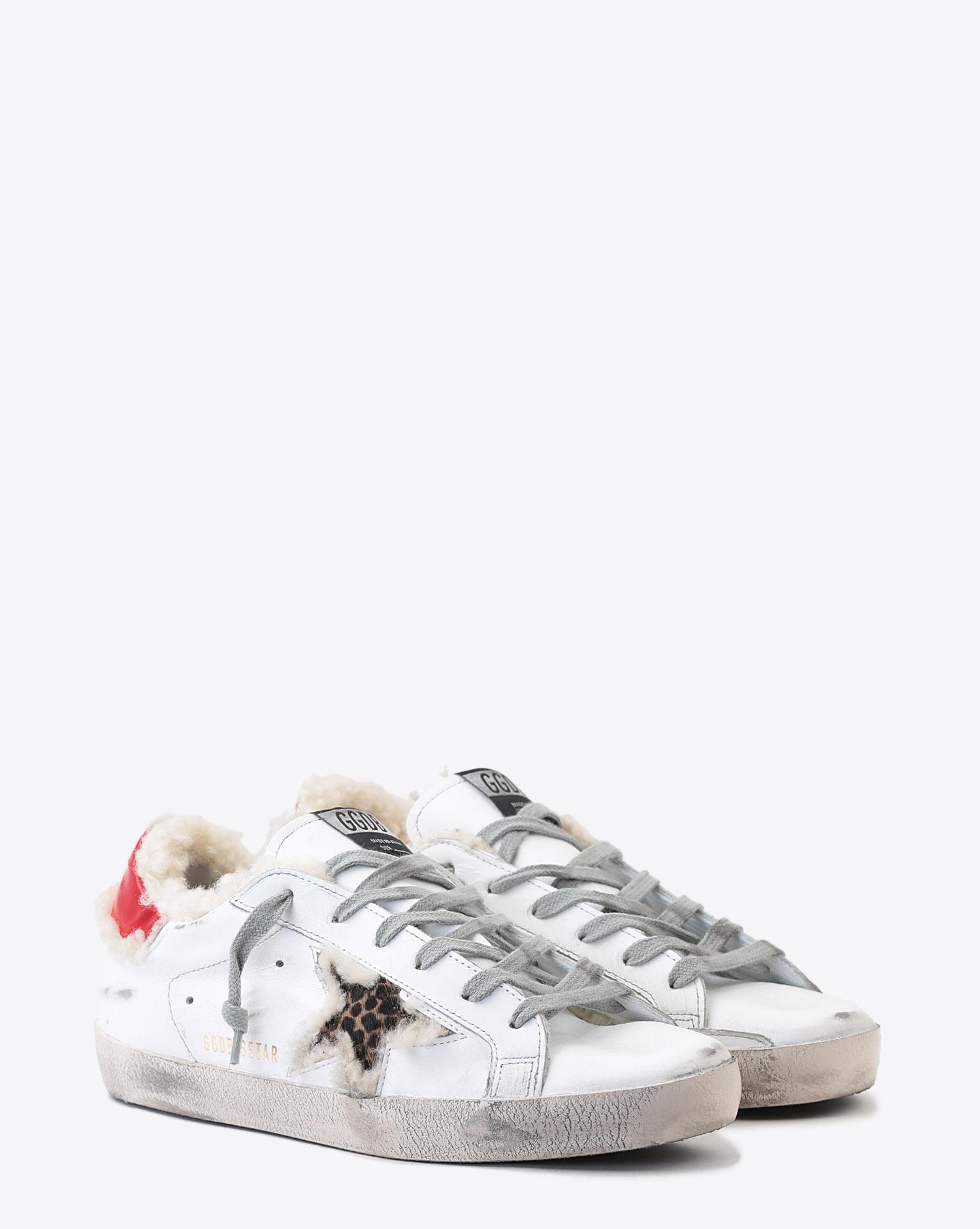 Golden Goose Woman Pré-Collection Sneakers Superstar - White Shearling - Leopard Star  