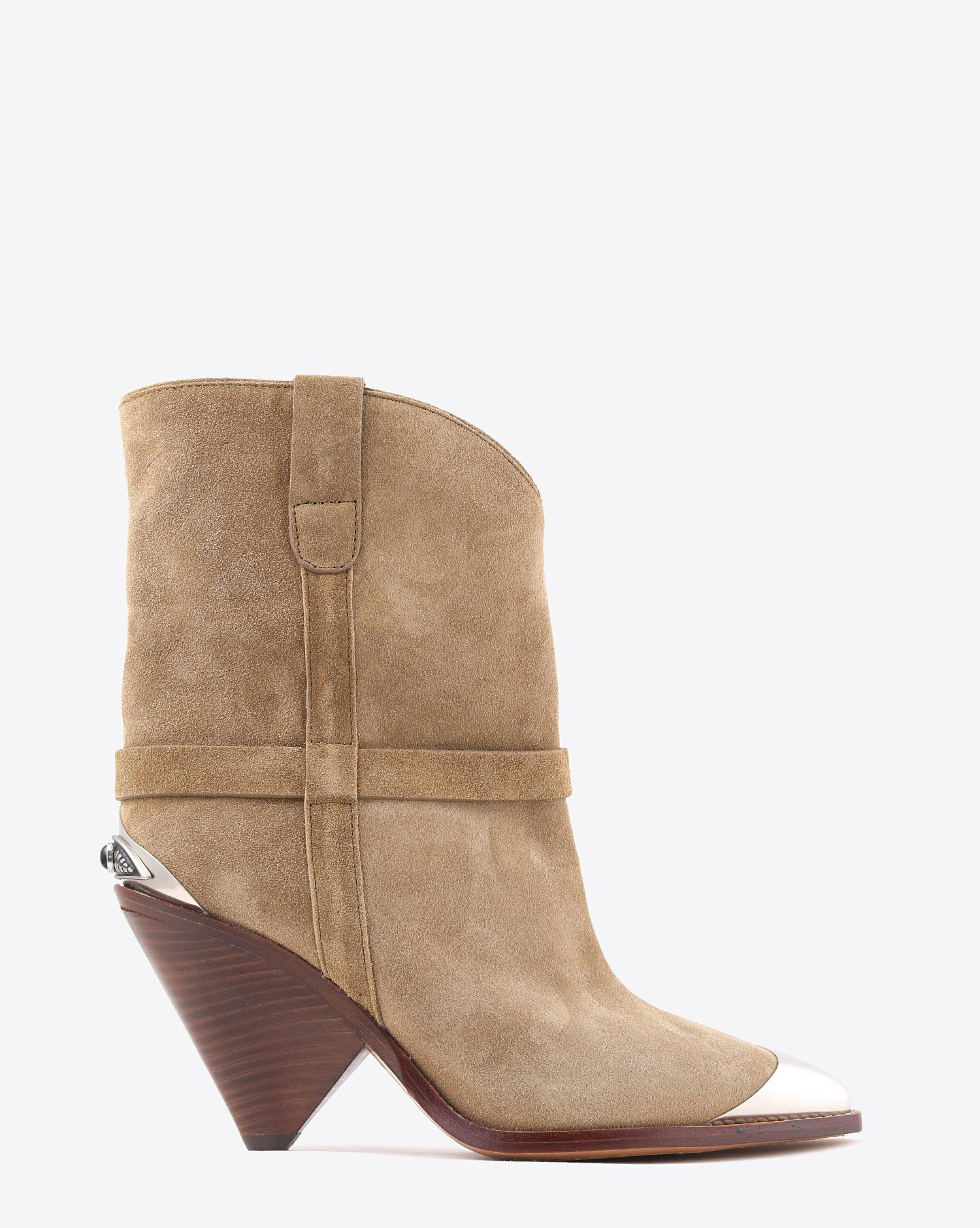Isabel Marant Chaussures Boots LAMSY Suede Beige pour Femme