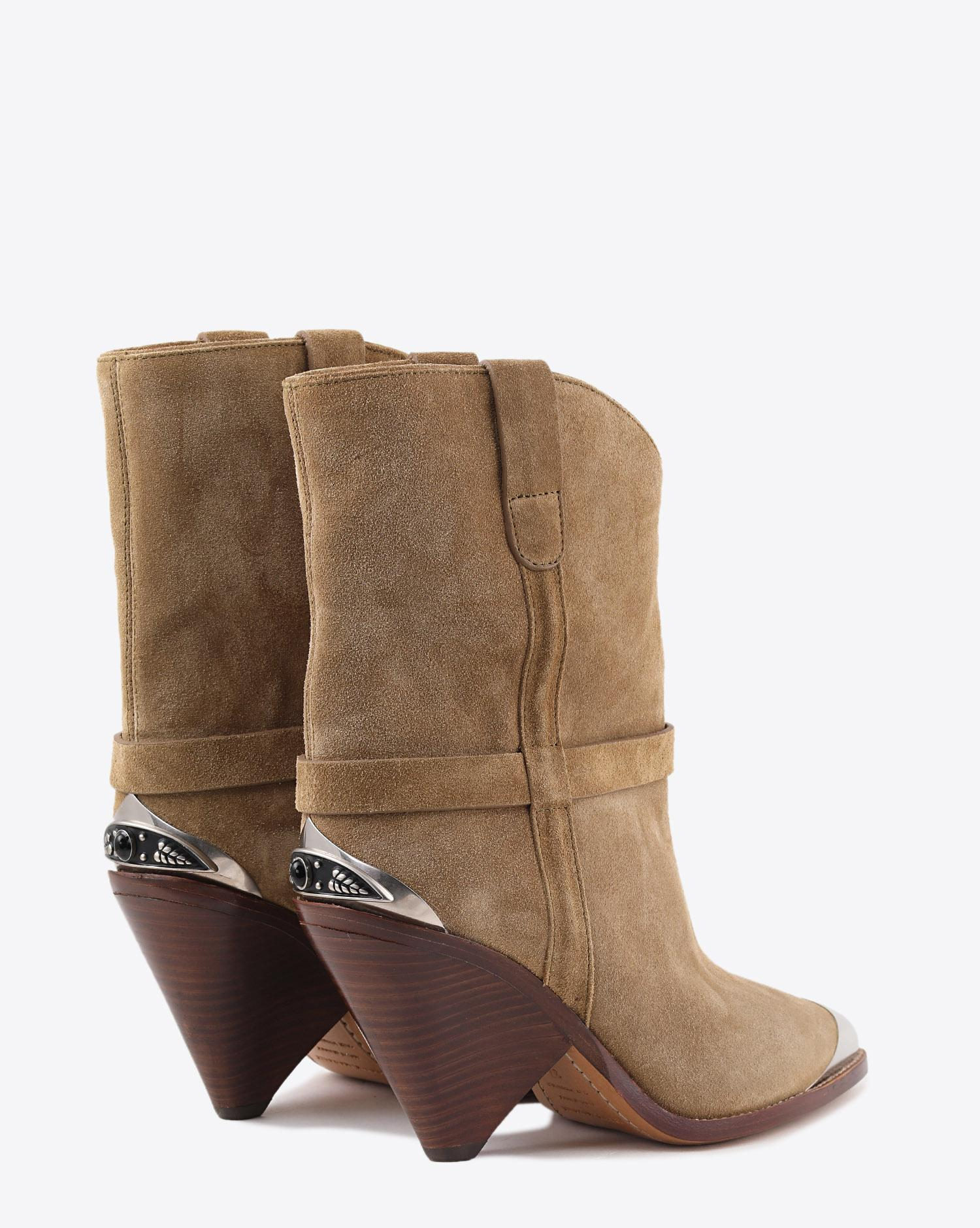 Isabel Marant Chaussures Boots LAMSY Suede Beige pour Femme