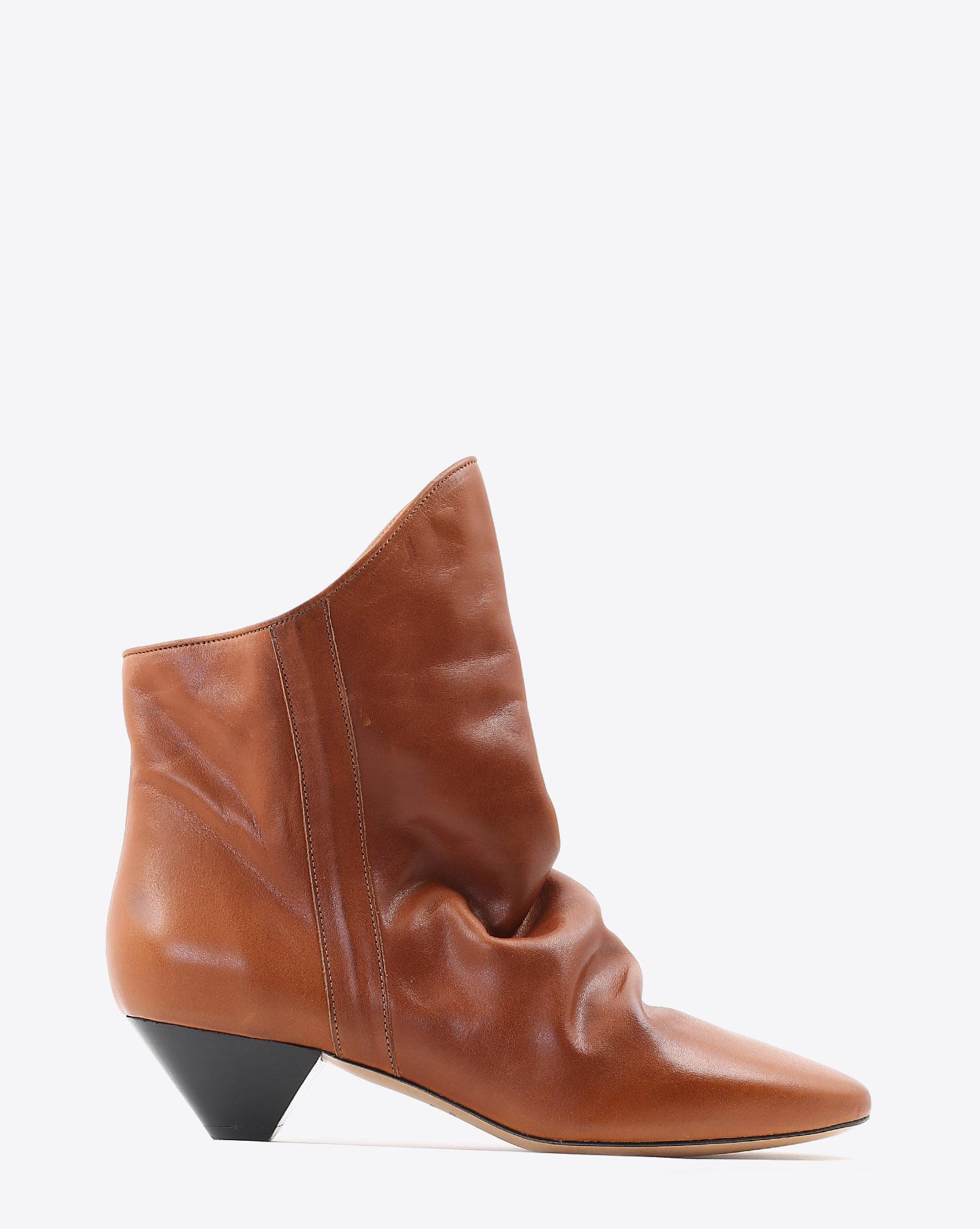 Isabel Marant Chaussures DOEY - Cuir lisse Cognac  