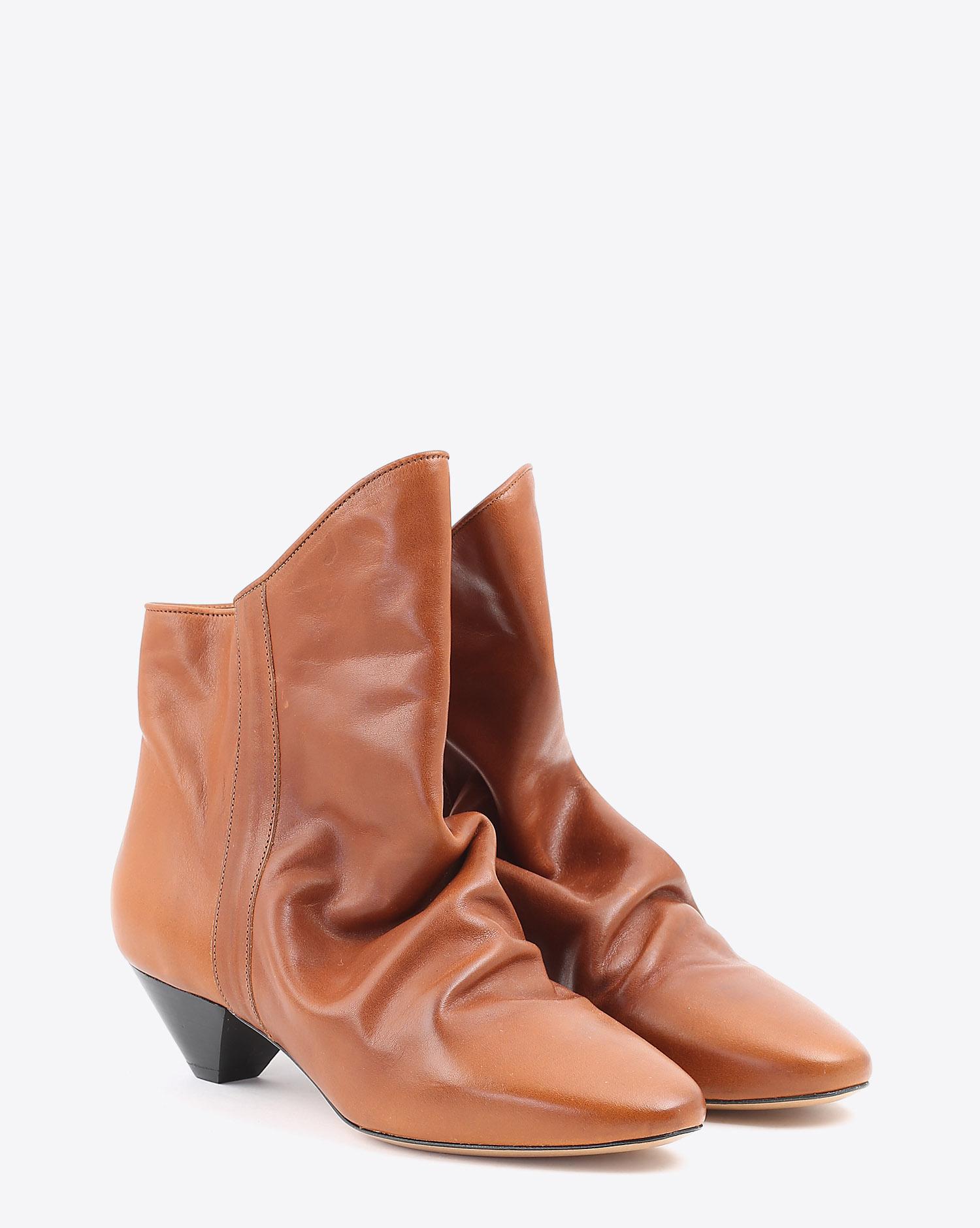 Isabel Marant Chaussures DOEY - Cuir lisse Cognac  