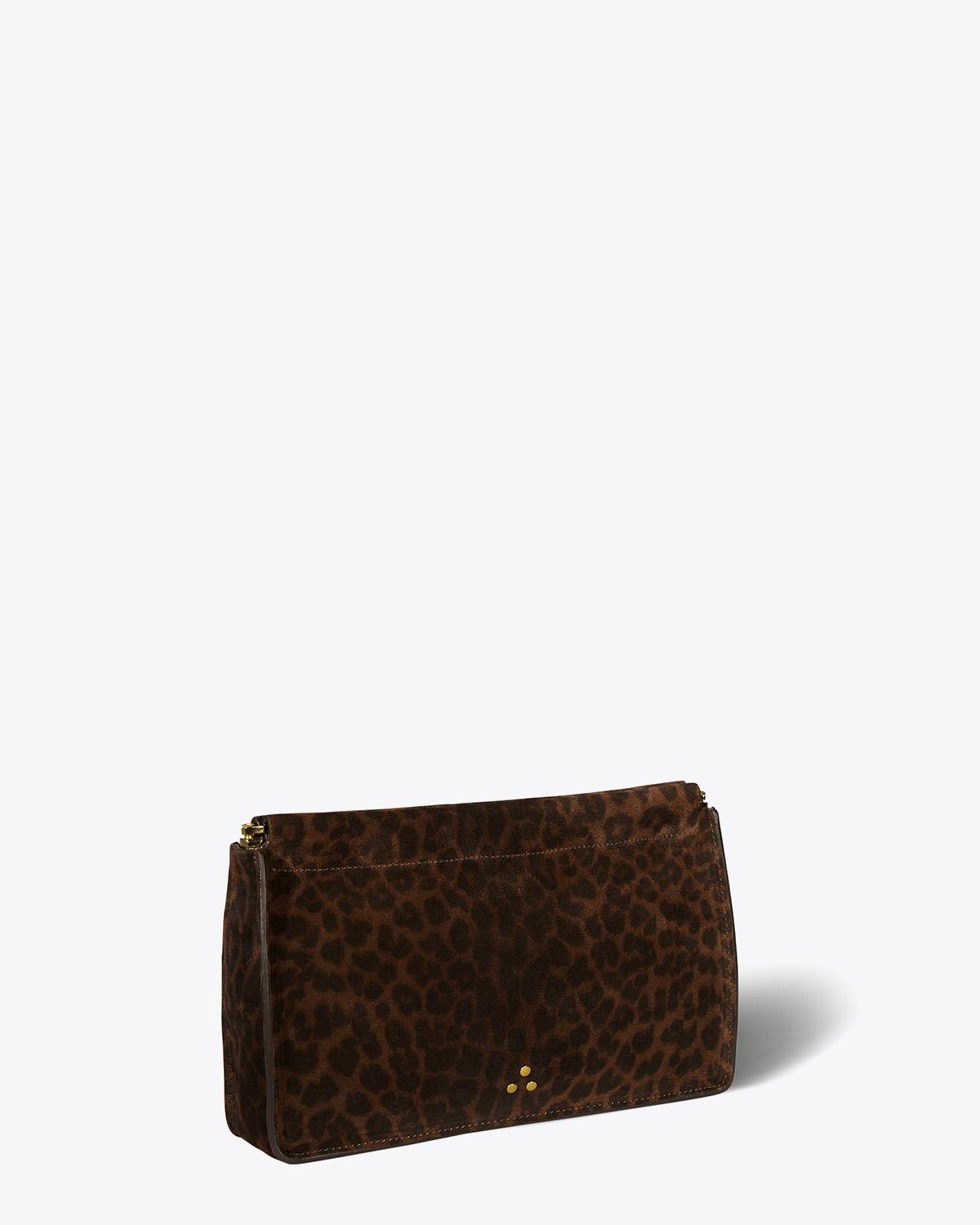 Jérôme Dreyfuss Accessoires Collection Clic Clac L Split Suede Léopard Naturel  