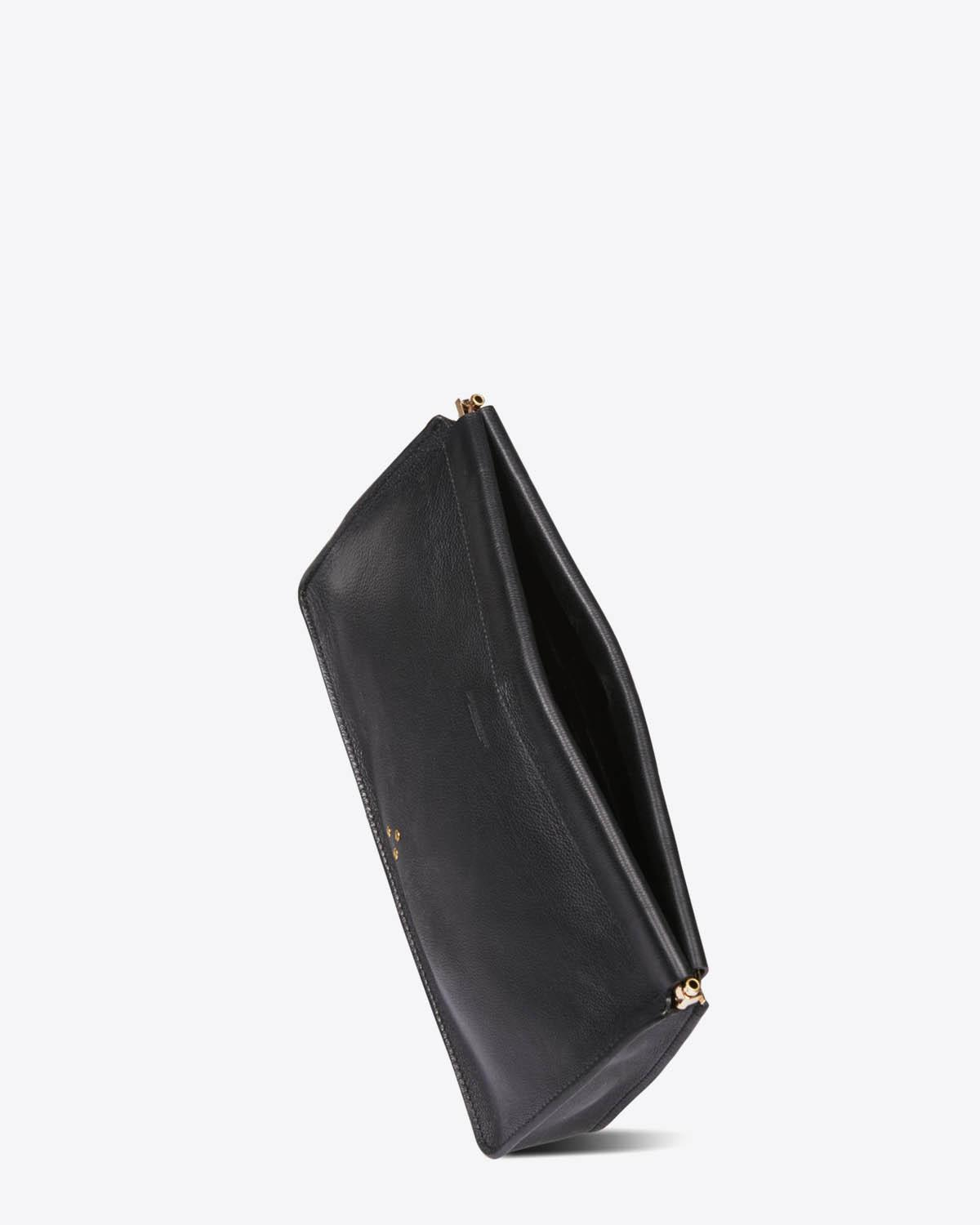 Jérôme Dreyfuss Accessoires Collection Clic Clac XL Calfskin Noir Brass  