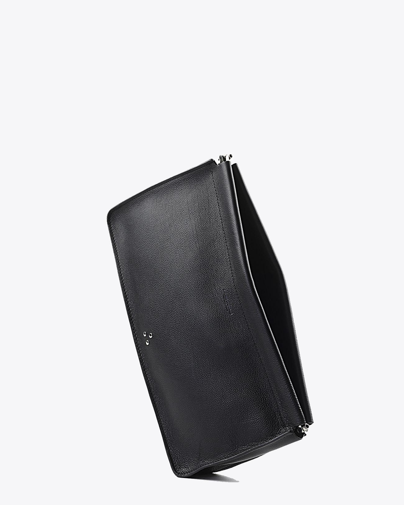 Jérôme Dreyfuss Accessoires Collection Clic Clac XL Calfskin Noir Silver  