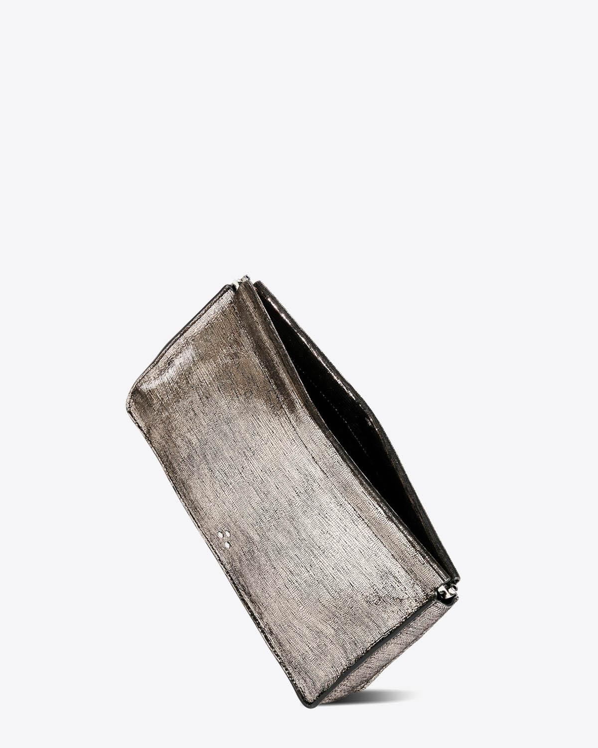 Jérôme Dreyfuss Accessoires Collection Clic Clac XL Goatskin Lamé Champagne  