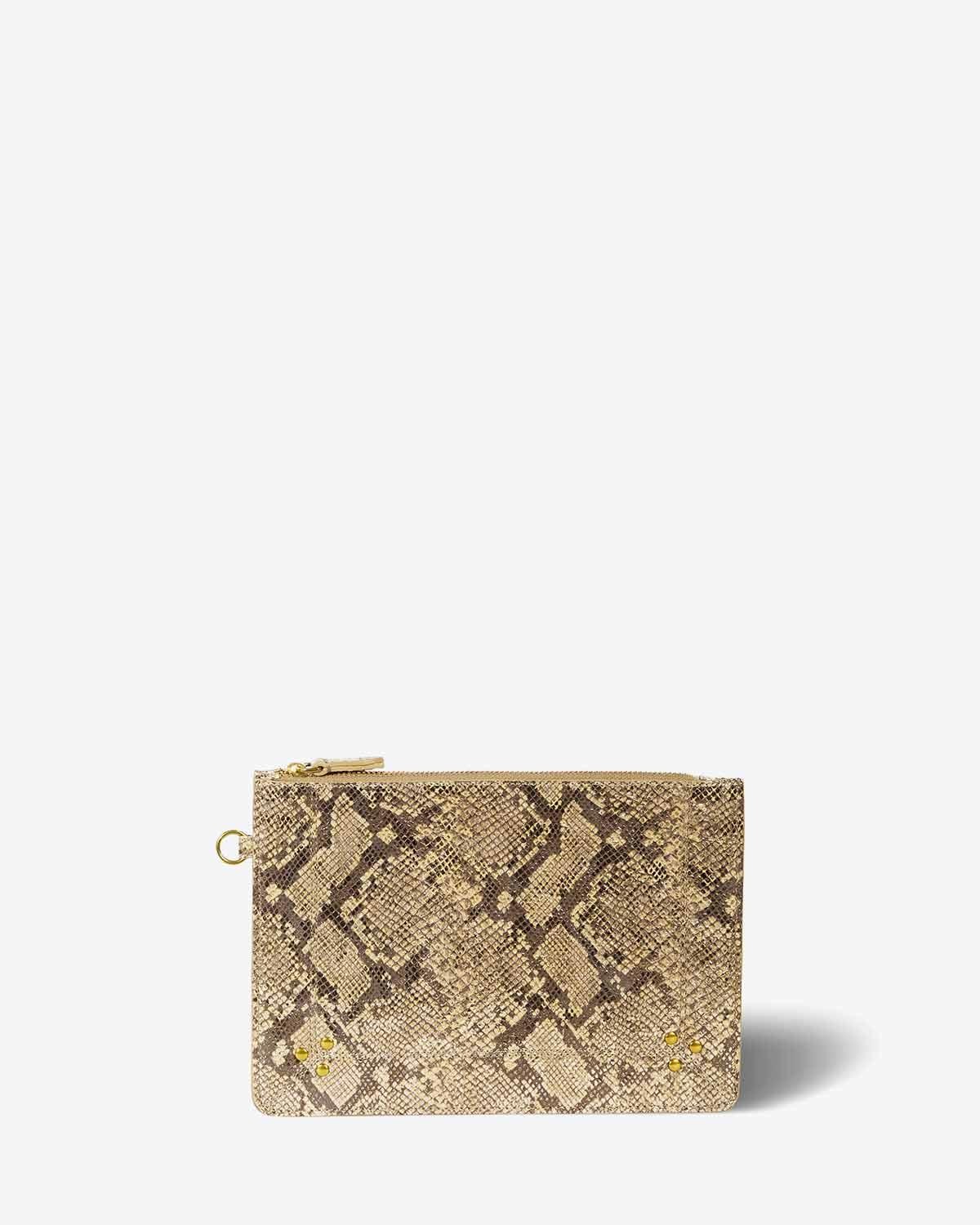 Jérôme Dreyfuss Accessoires Pré-Collection Popoche M Calfskin Python Lamé  