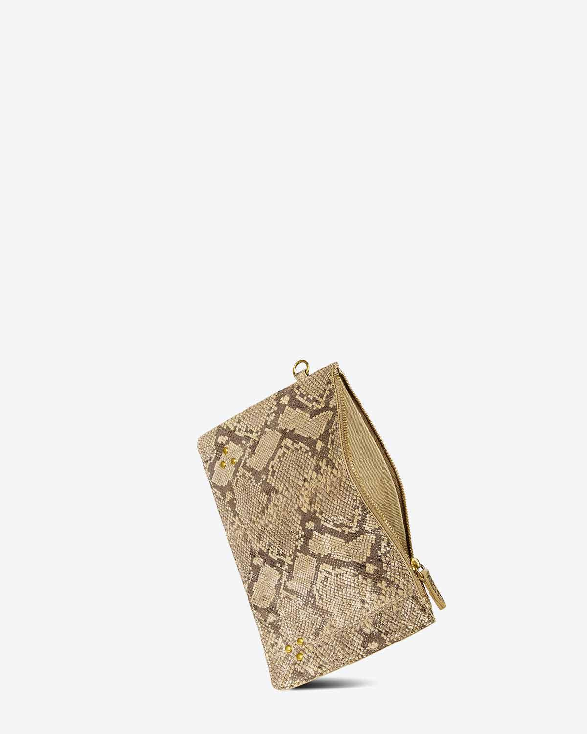 Jérôme Dreyfuss Accessoires Pré-Collection Popoche M Calfskin Python Lamé  