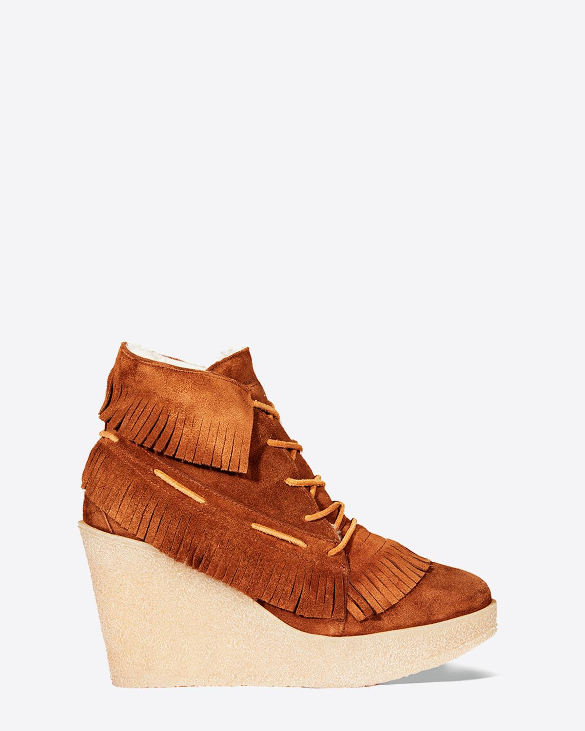 Jérôme Dreyfuss Chaussures Collection Boots Dakota 95 - Lambskin Peau Lainée Caramel  