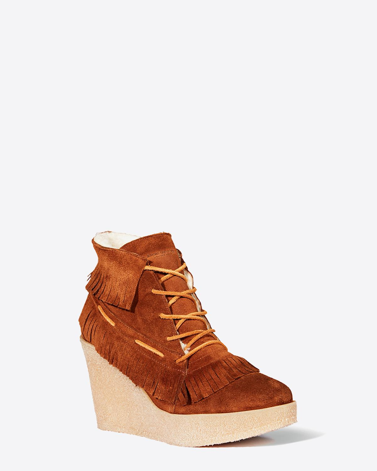 Jérôme Dreyfuss Chaussures Collection Boots Dakota 95 - Lambskin Peau Lainée Caramel  