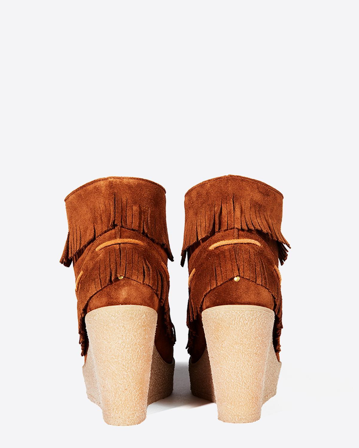 Jérôme Dreyfuss Chaussures Collection Boots Dakota 95 - Lambskin Peau Lainée Caramel  