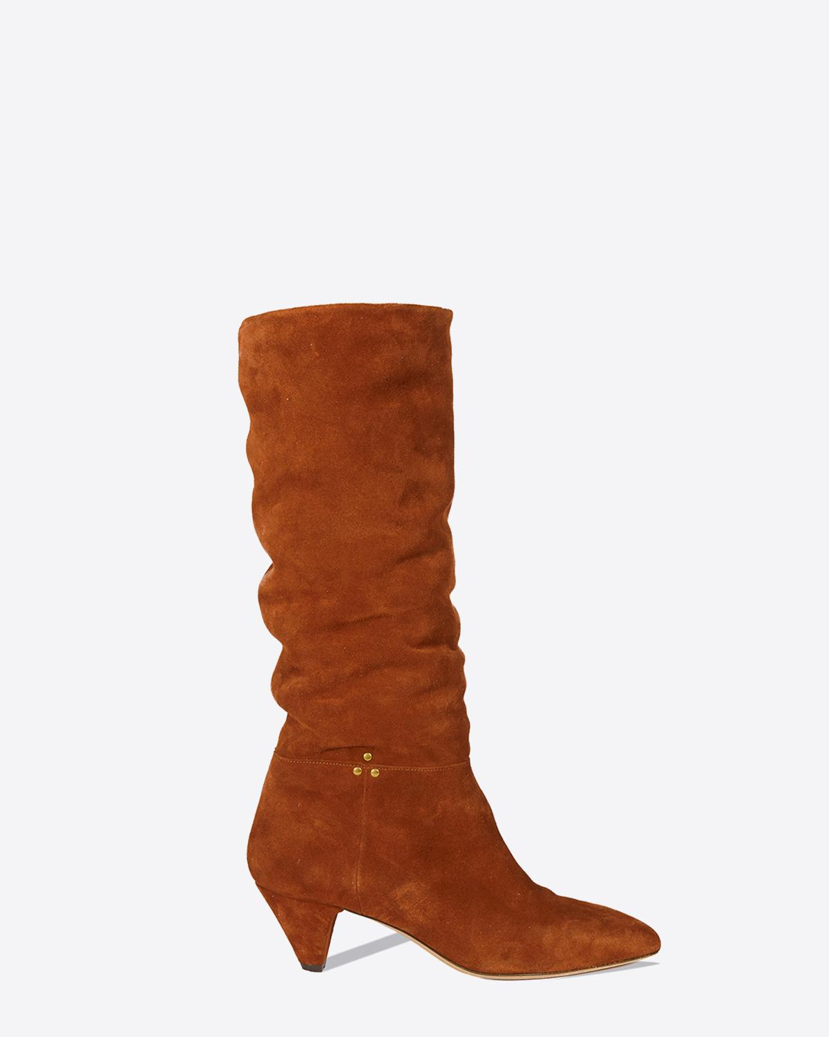 Jérôme Dreyfuss Chaussures Collection Bottes Sandie 50 - Lambskin Peau Lainée Caramel   