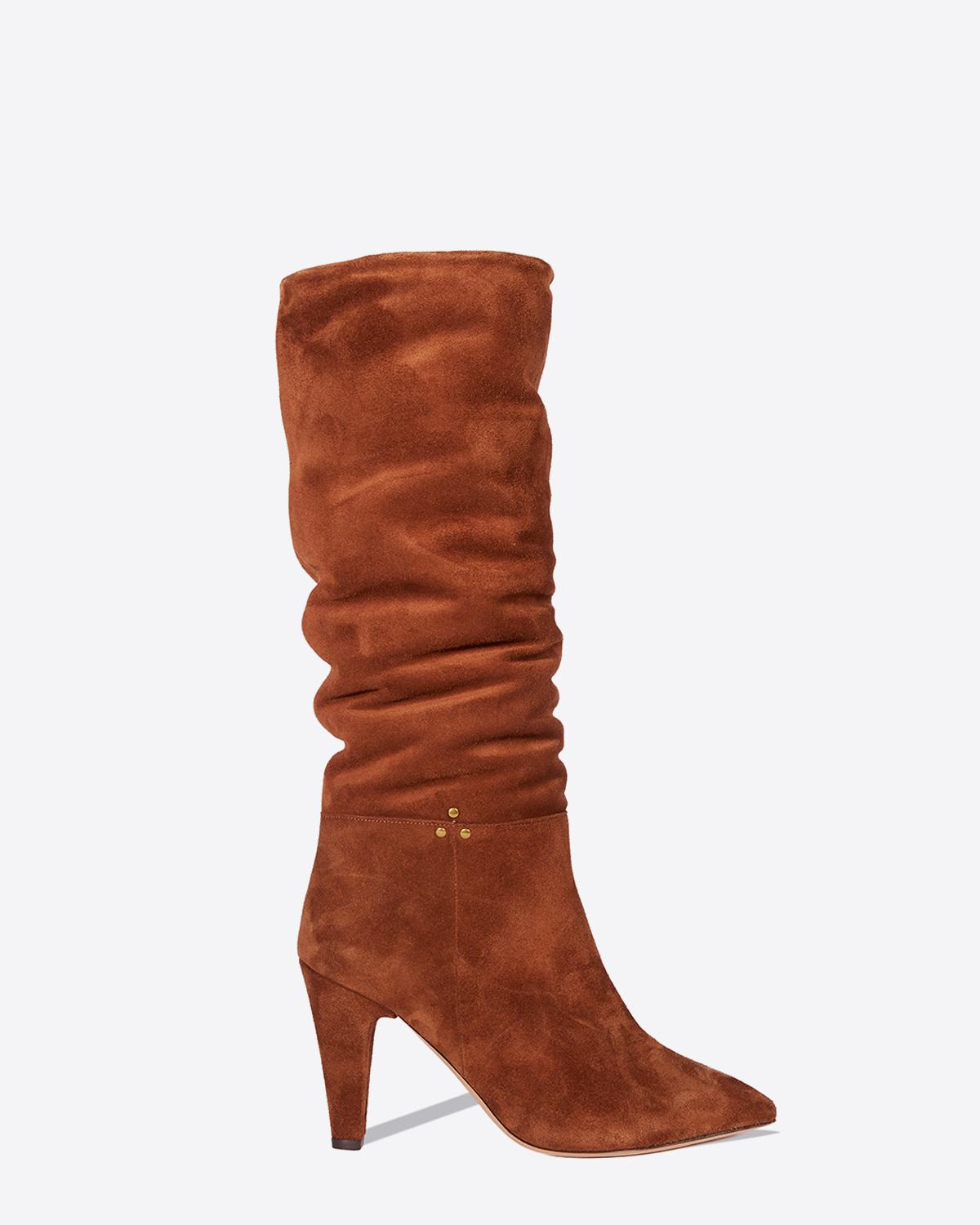Jérôme Dreyfuss Chaussures Collection Bottes Sandie 95 - Lambskin Peau Lainée Caramel    