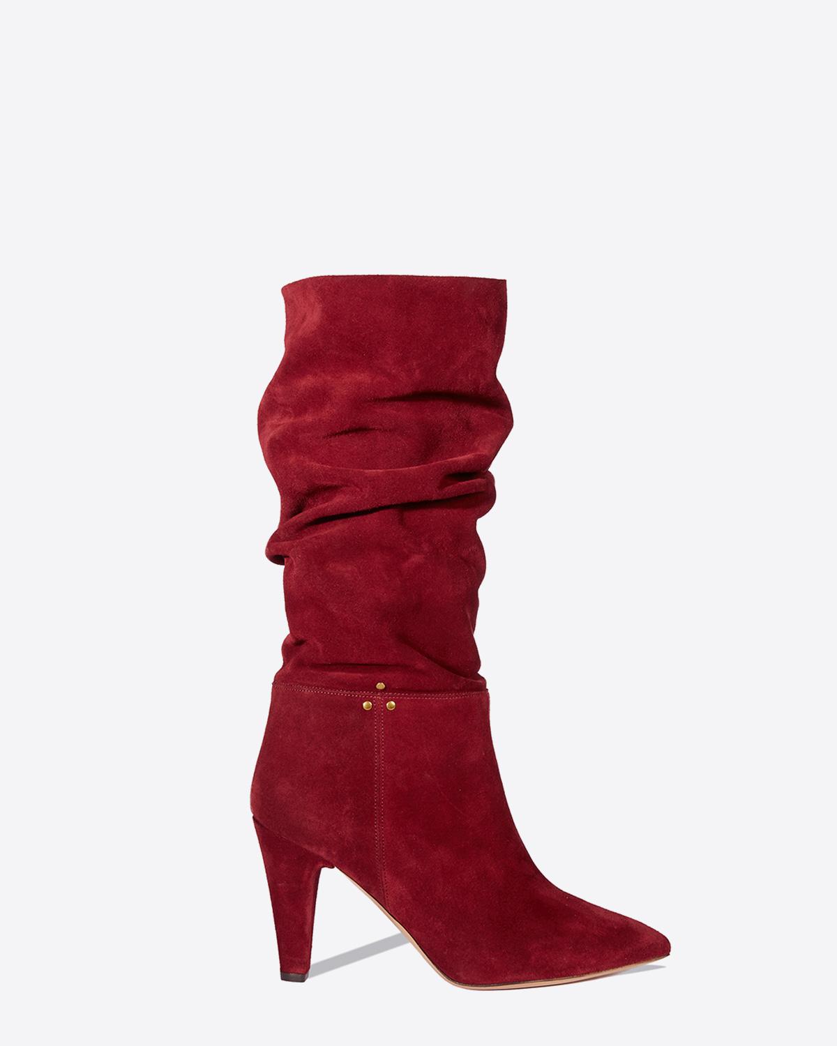 Jérôme Dreyfuss Chaussures Collection Bottes Sandie 95 - Split Suede Bordeaux    