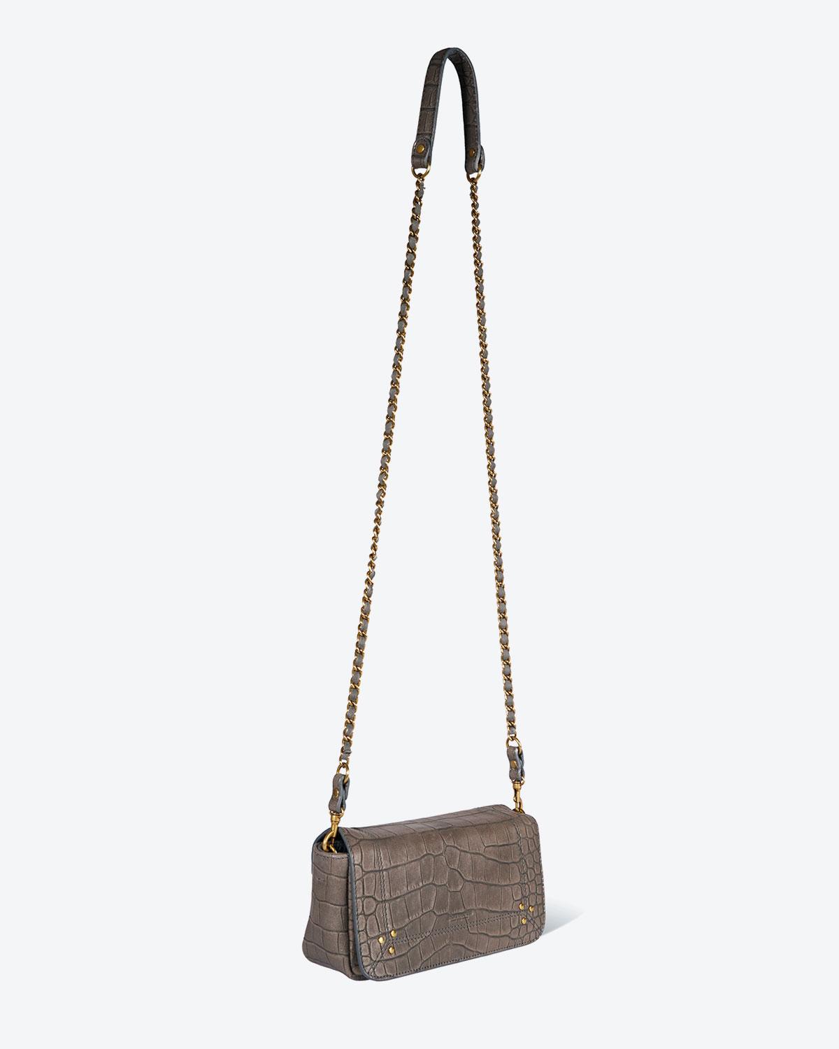Jérôme Dreyfuss Collection Bob - Lambskin Croco Gris  