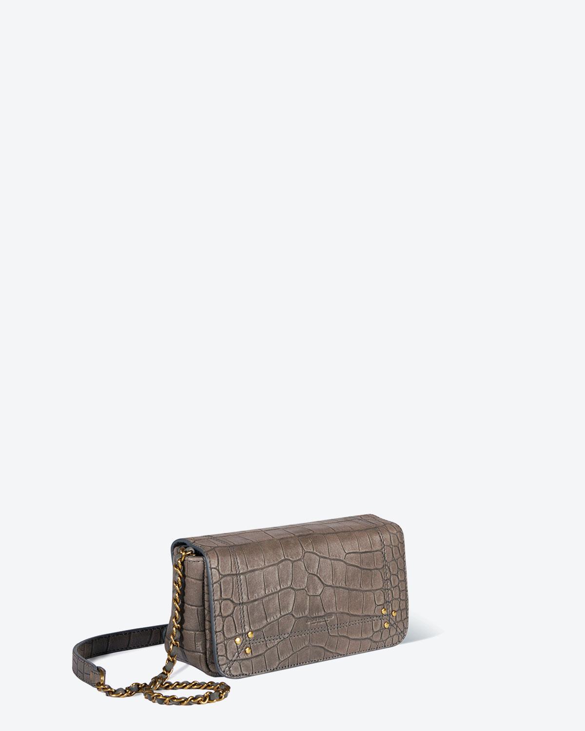 Jérôme Dreyfuss Collection Bob - Lambskin Croco Gris  