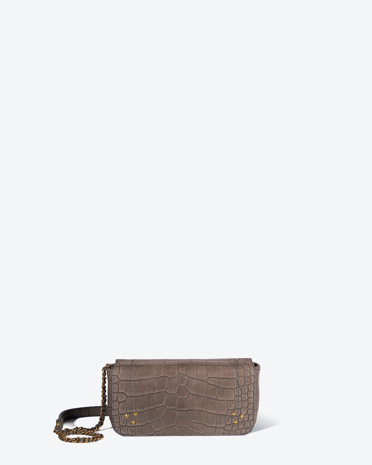Jérôme Dreyfuss Collection Bob - Lambskin Croco Gris  